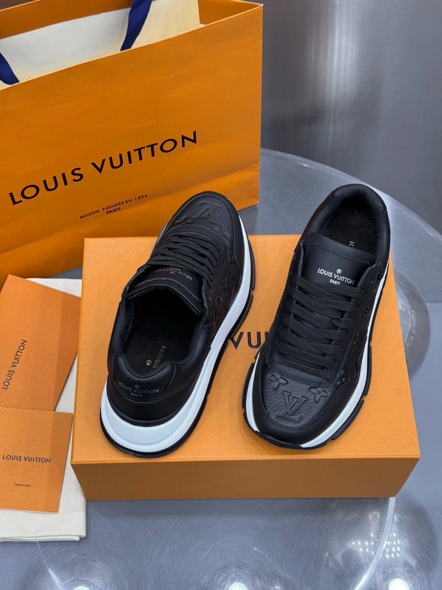 LV Run Away Sneaker (Black Monogram) — view 5