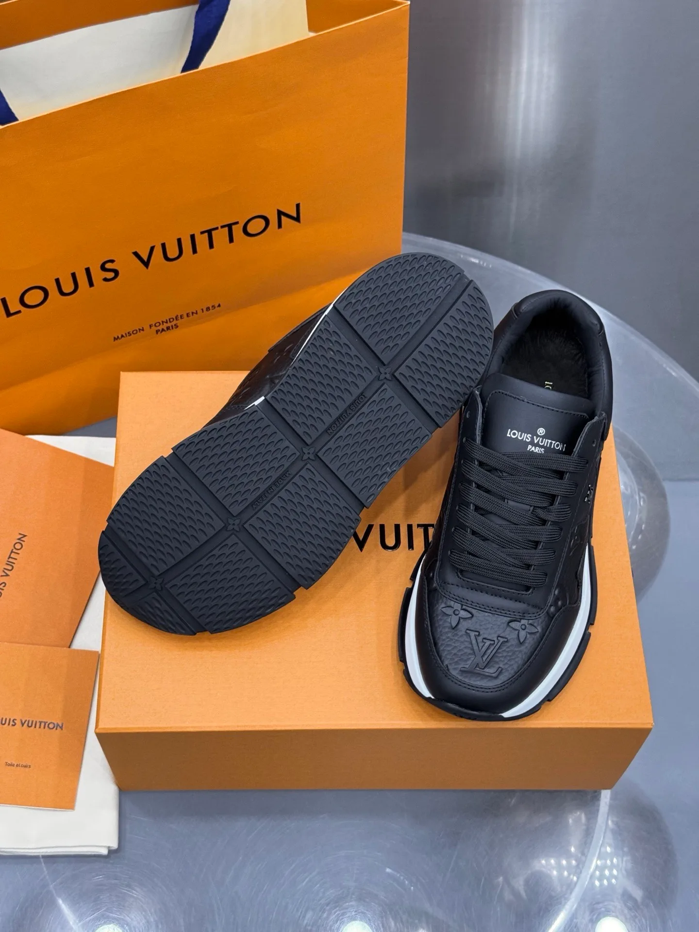 LV Run Away Sneaker (Black Monogram) — view 6