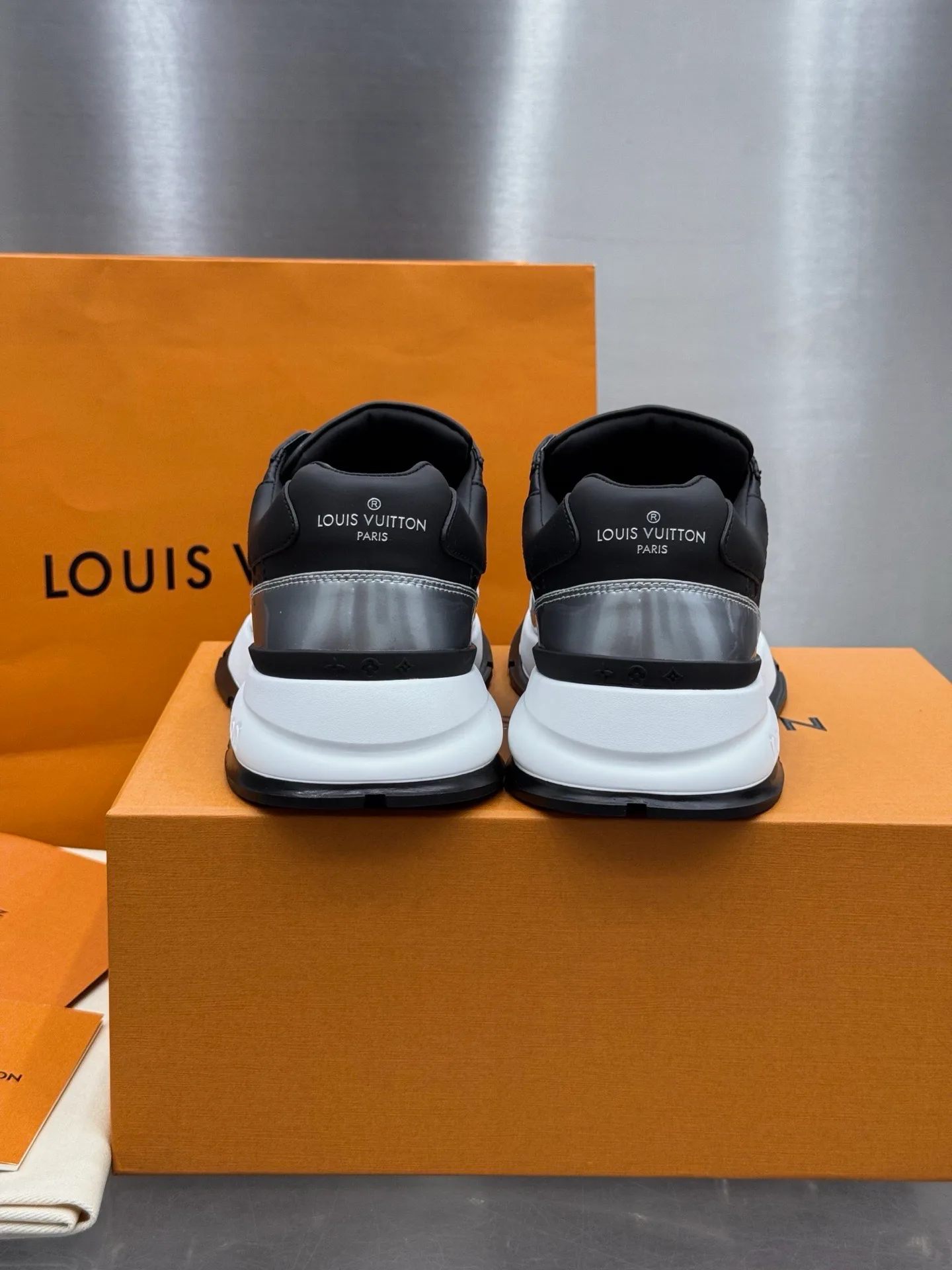 LV Run Away Sneaker (Black/Silver Monogram) — view 7