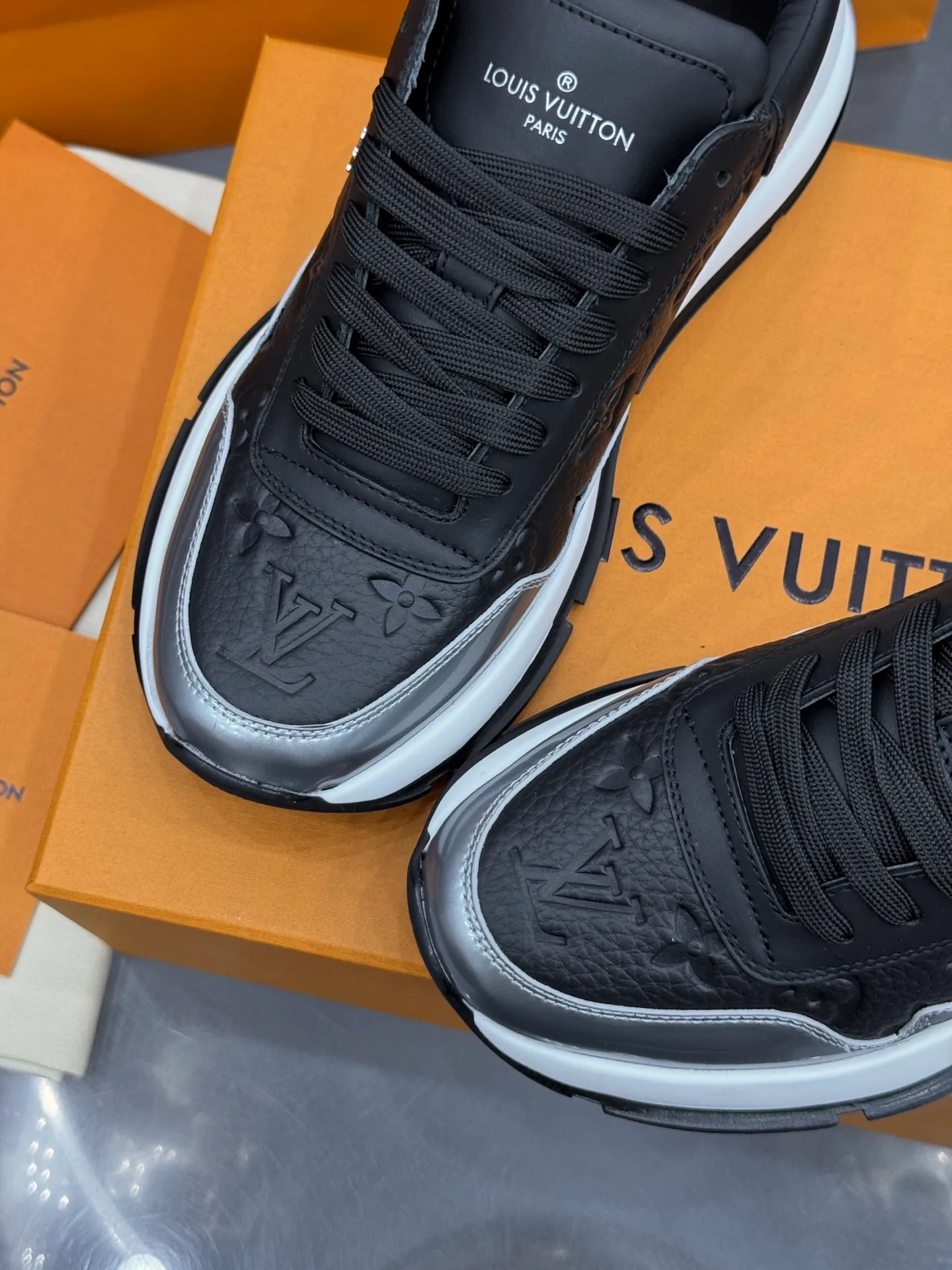 LV Run Away Sneaker (Black/Silver Monogram) — view 8