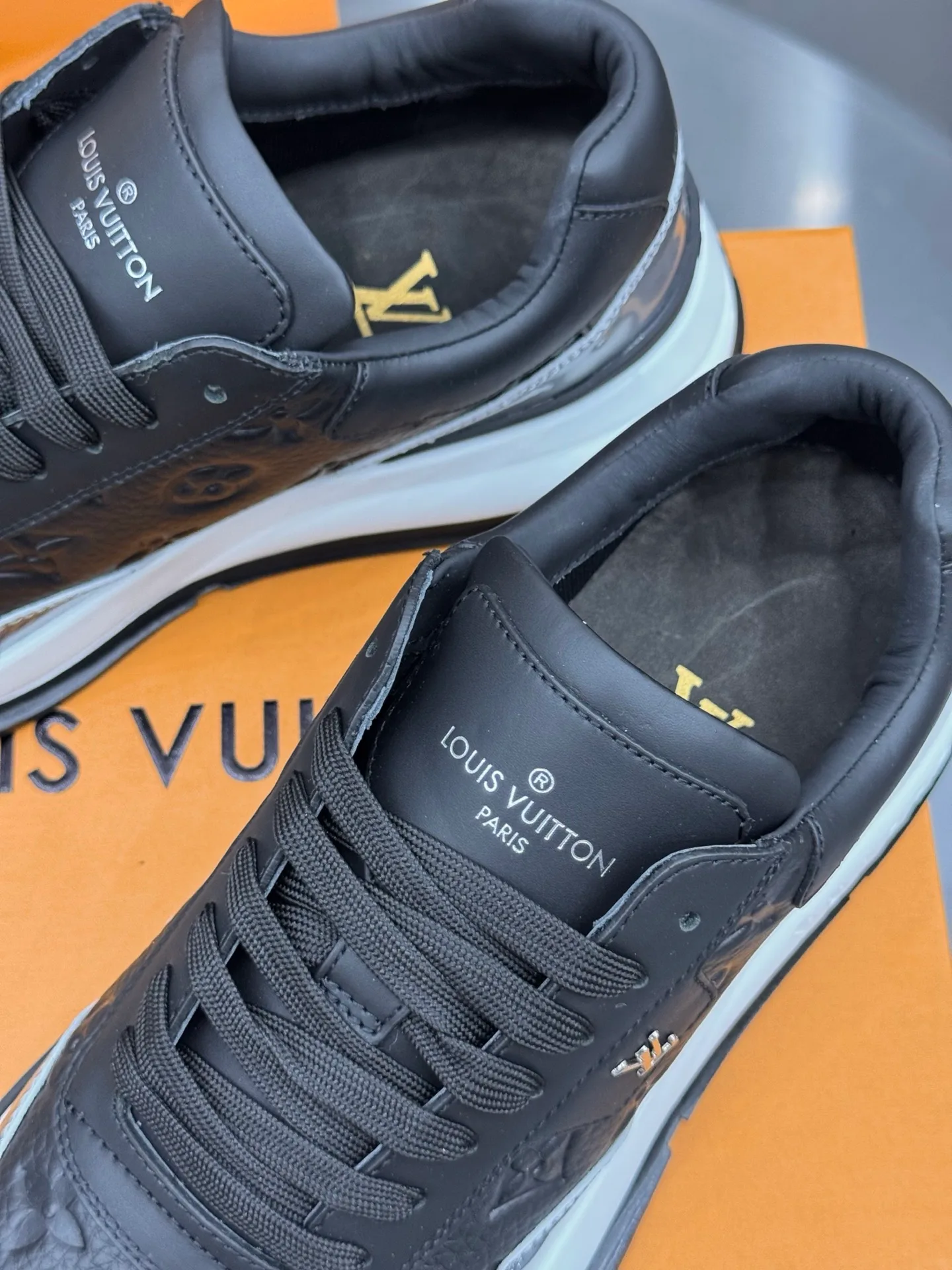 LV Run Away Sneaker (Black/Silver Monogram) — view 9
