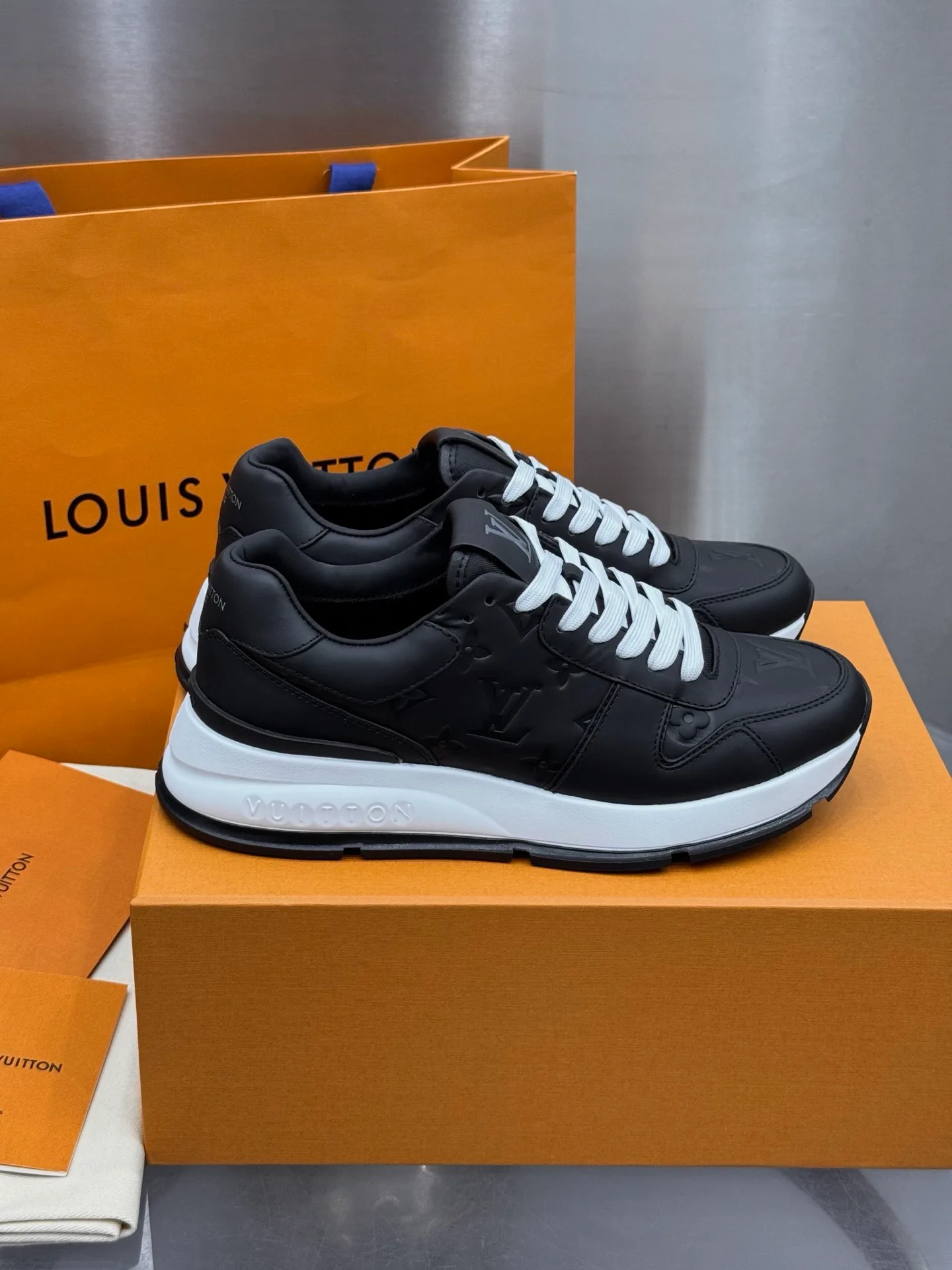 LV Run Away Sneaker (Black/White Monogram)