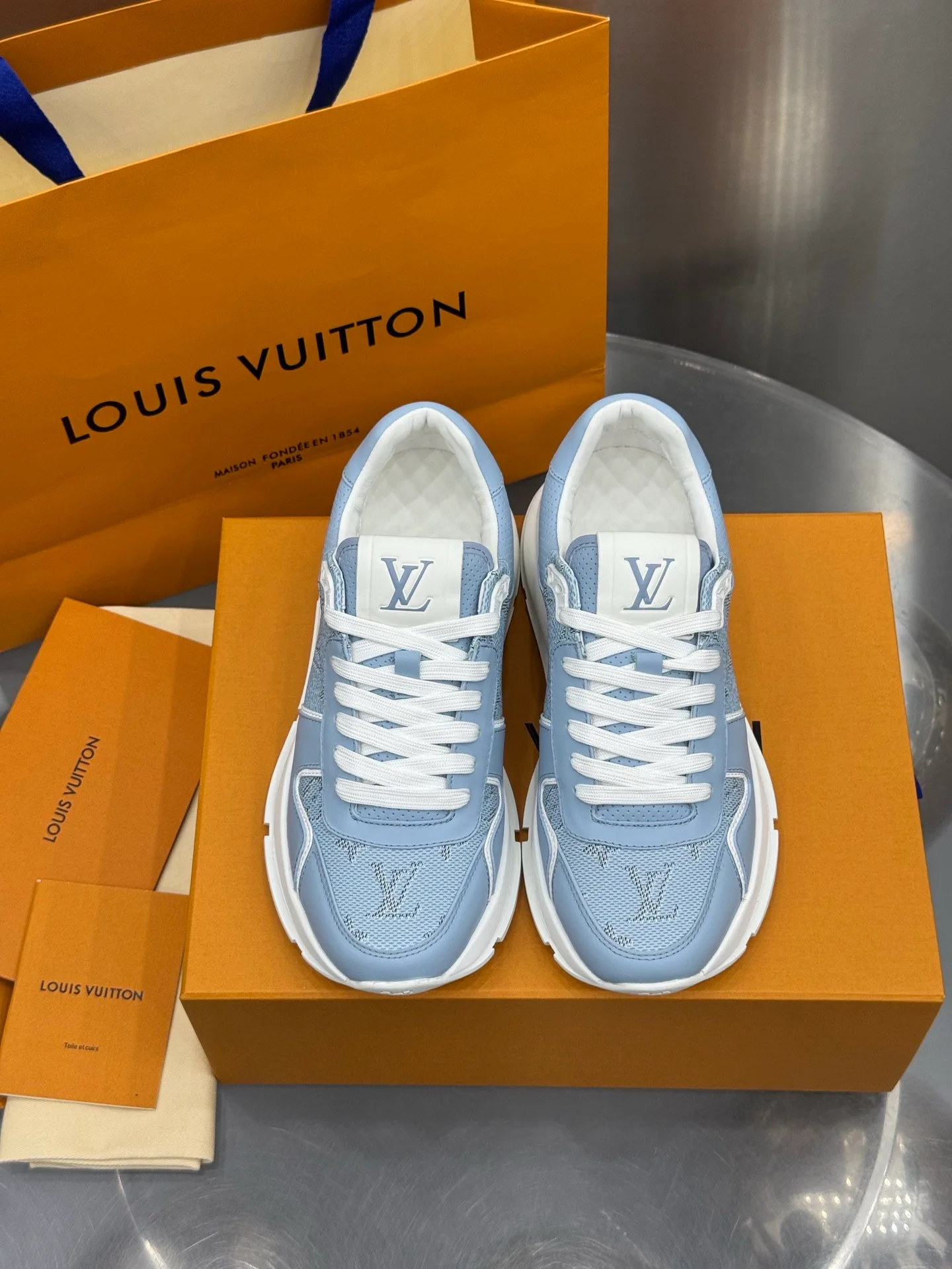 LV Run Away Sneaker (Light Blue) — view 2