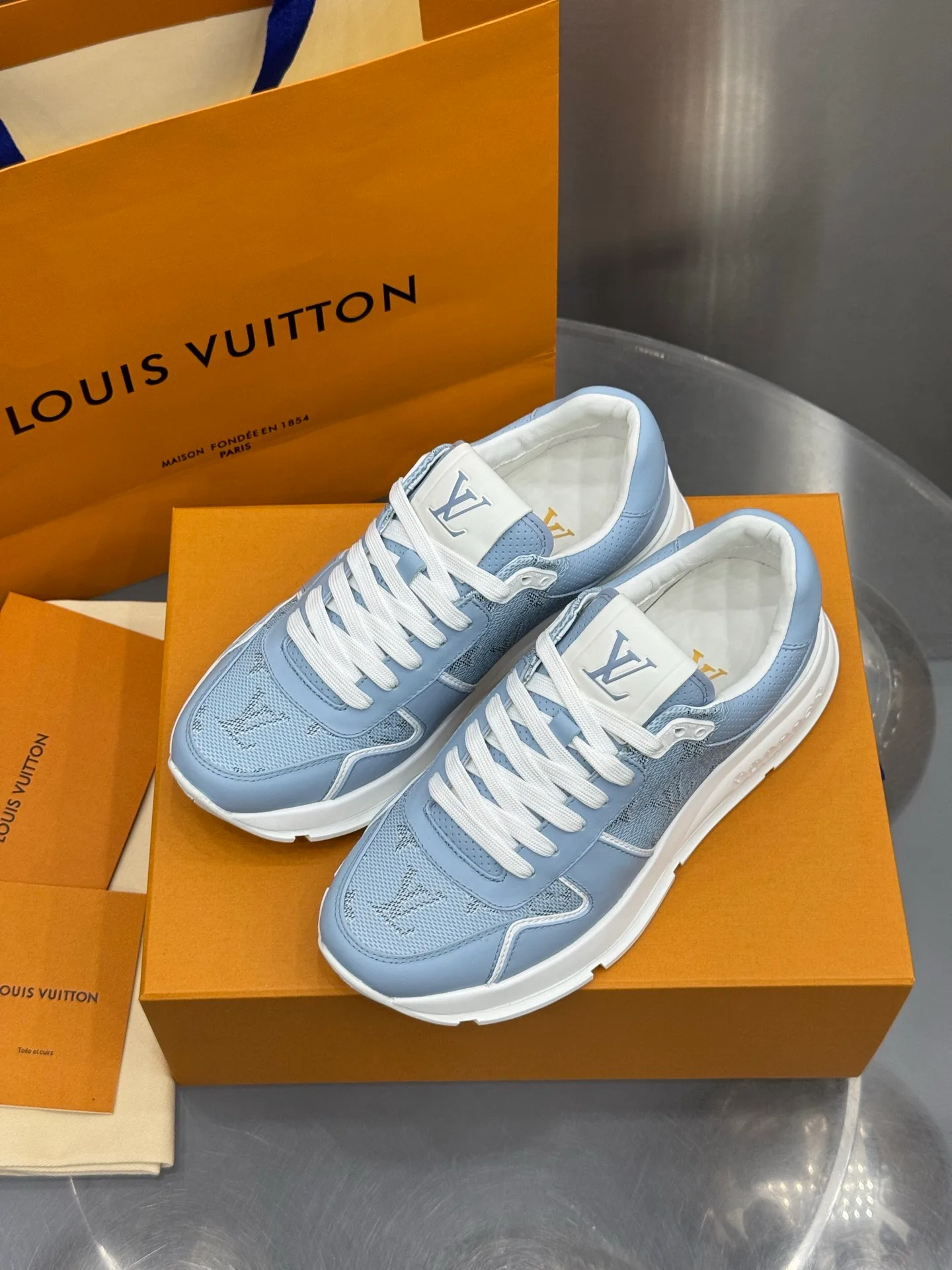 LV Run Away Sneaker (Light Blue) — view 3