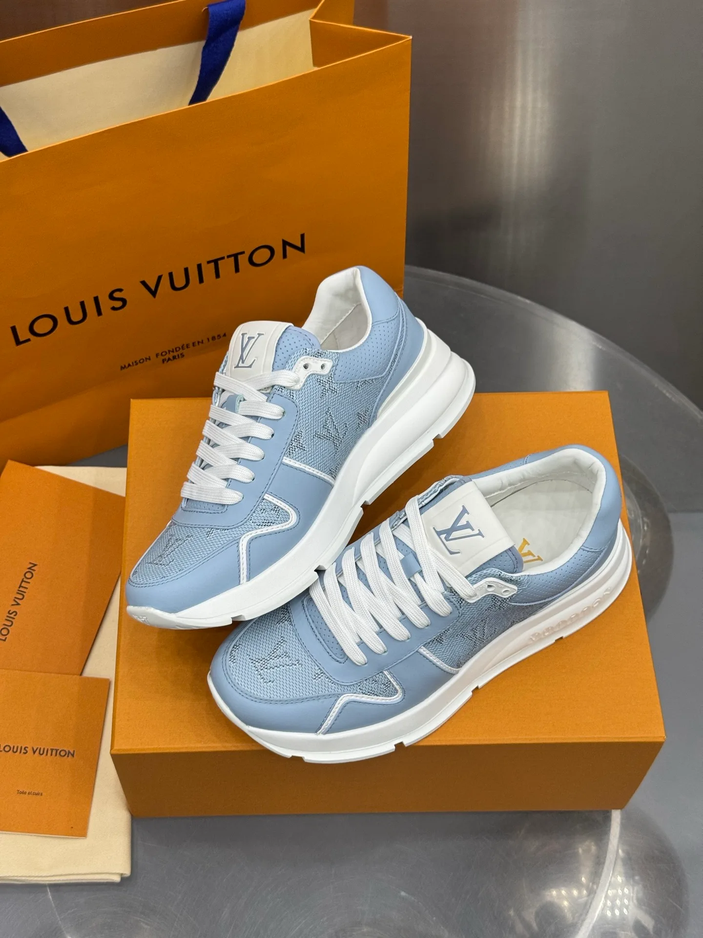 LV Run Away Sneaker (Light Blue) — view 4