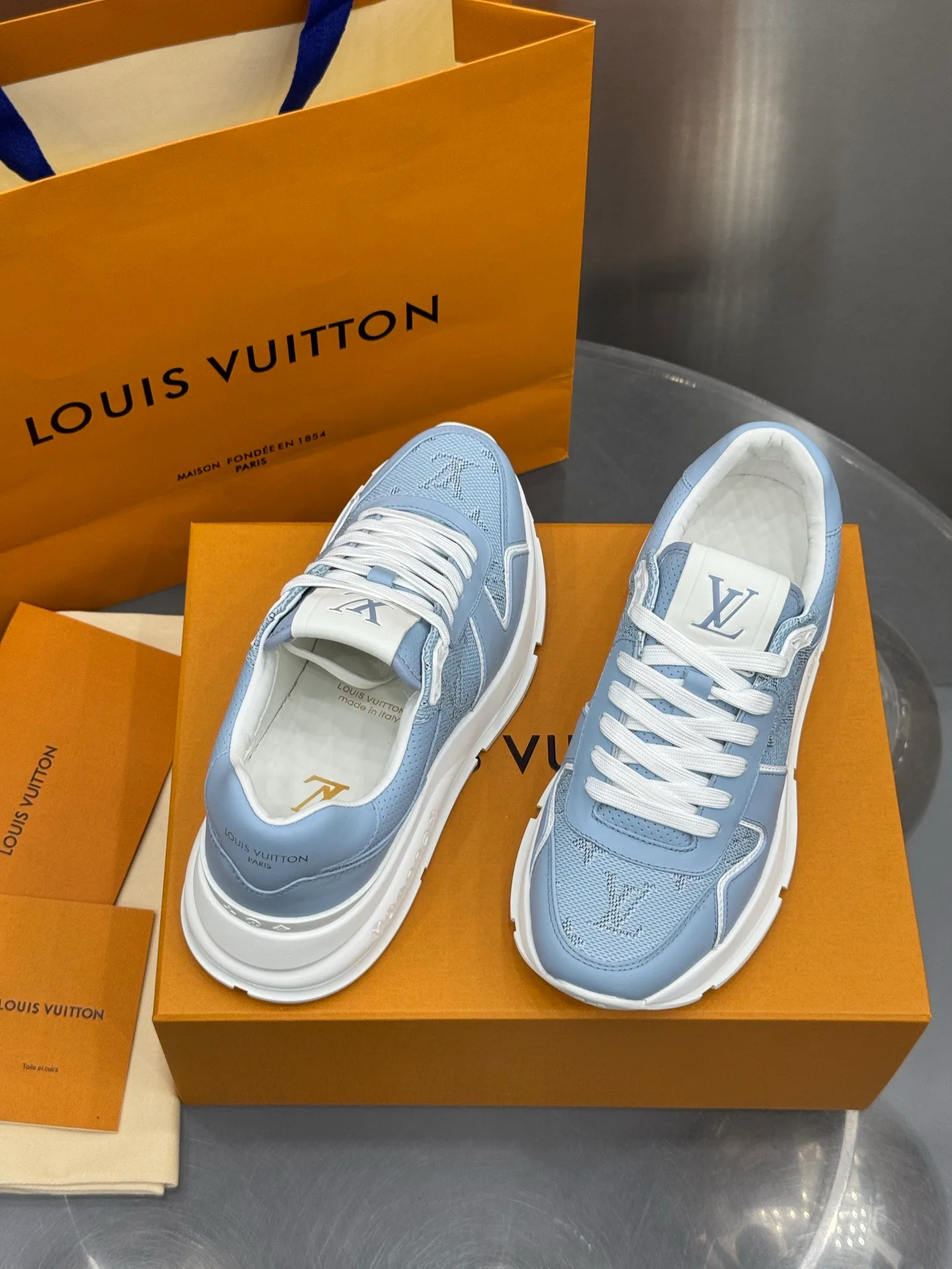 LV Run Away Sneaker (Light Blue) — view 5