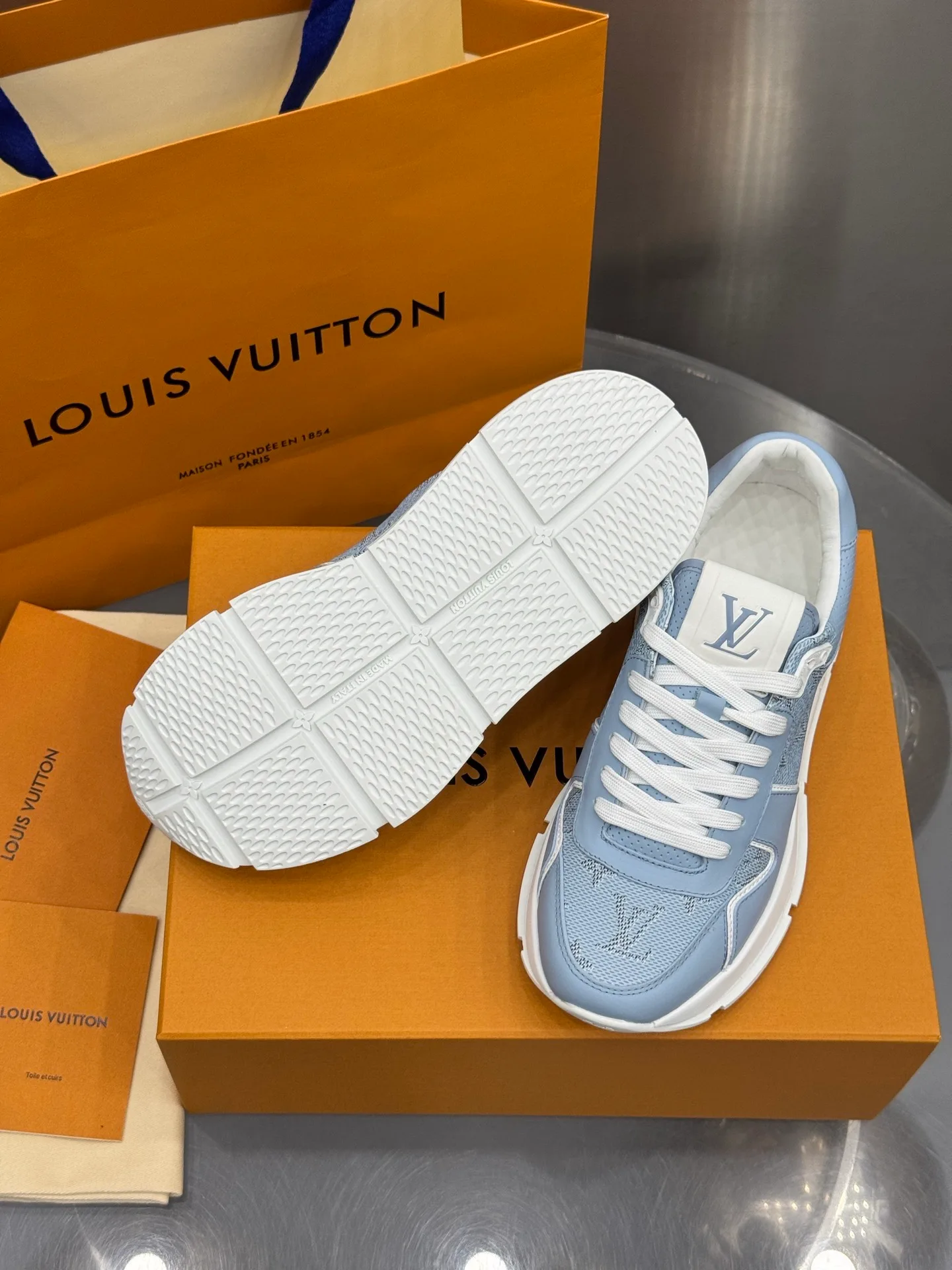 LV Run Away Sneaker (Light Blue) — view 6