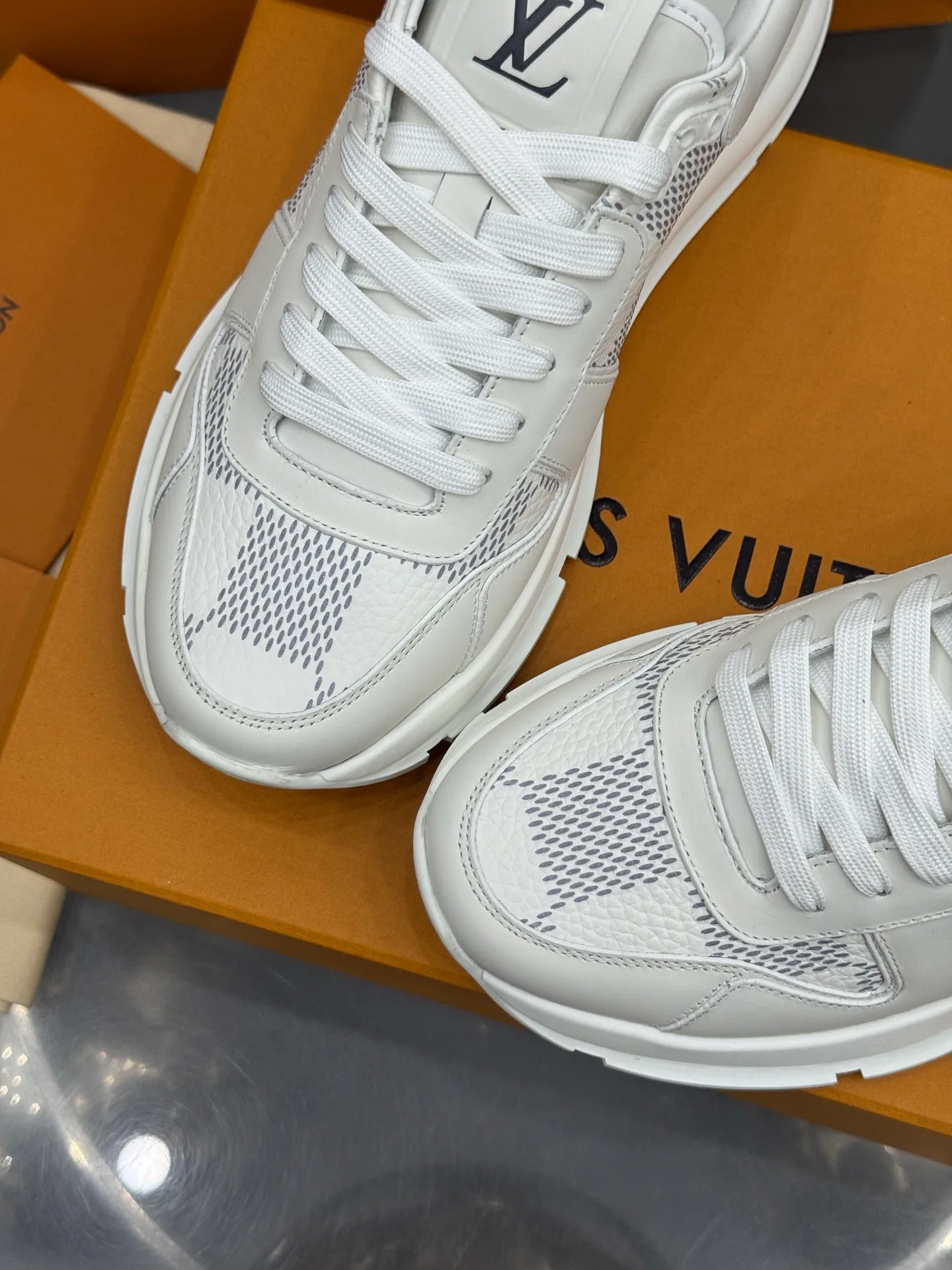 LV Run Away Sneaker (White Damier) — view 8