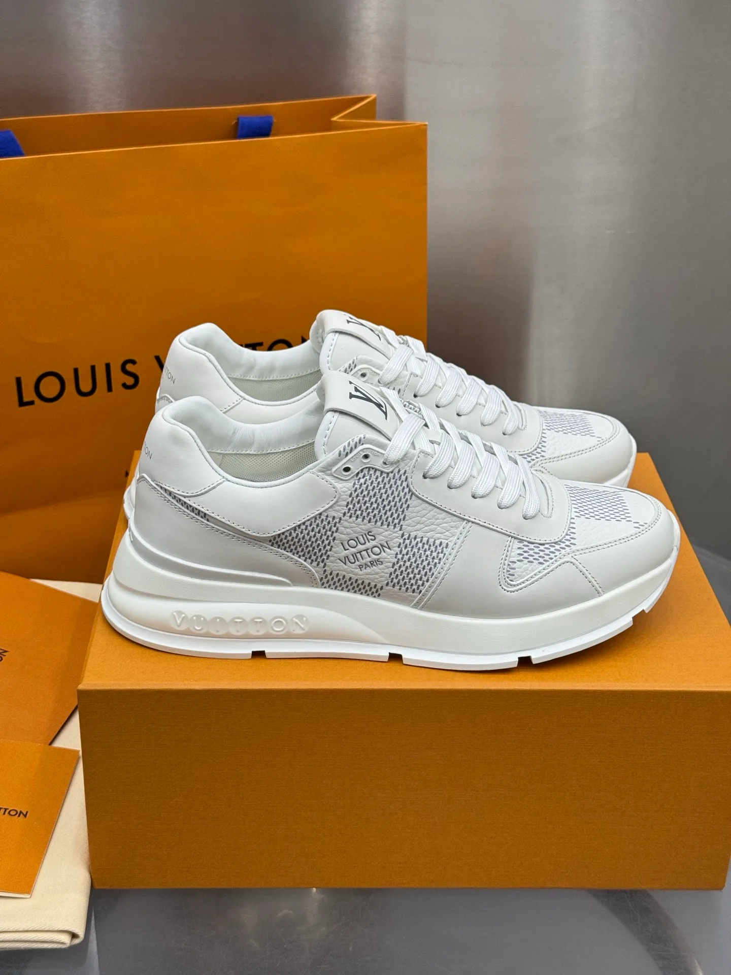 LV Run Away Sneaker (White Damier)