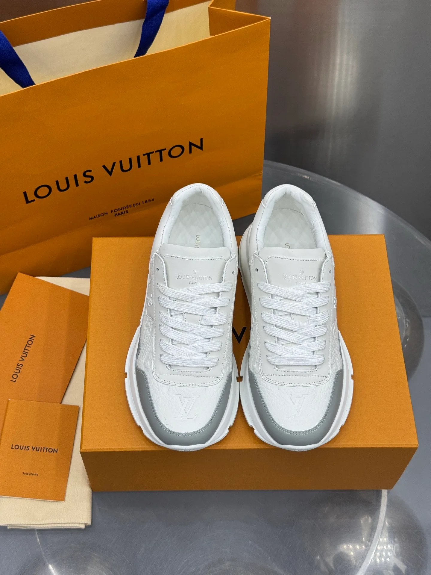 LV Run Away Sneaker (White/Grey) — view 2