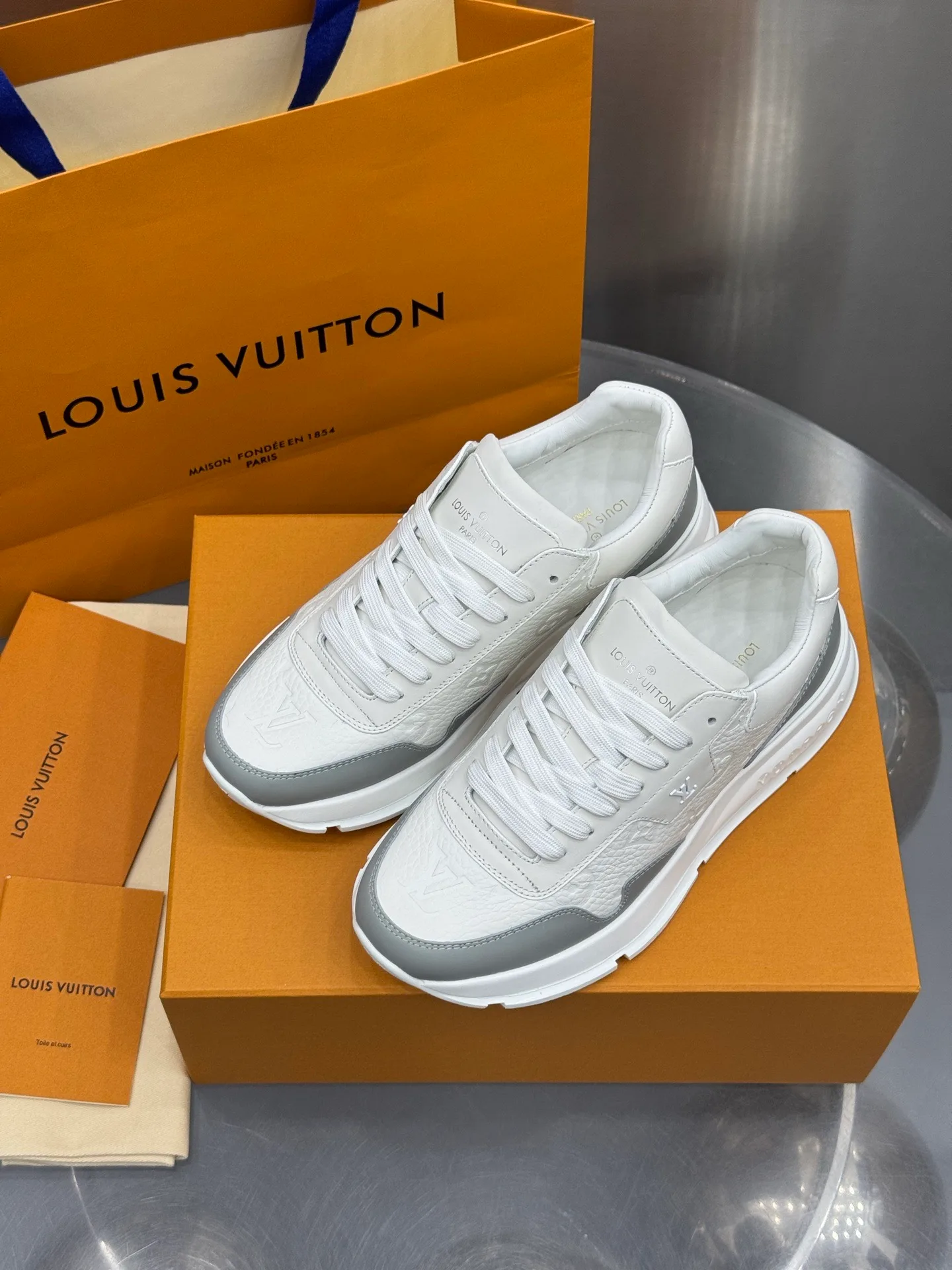 LV Run Away Sneaker (White/Grey) — view 3