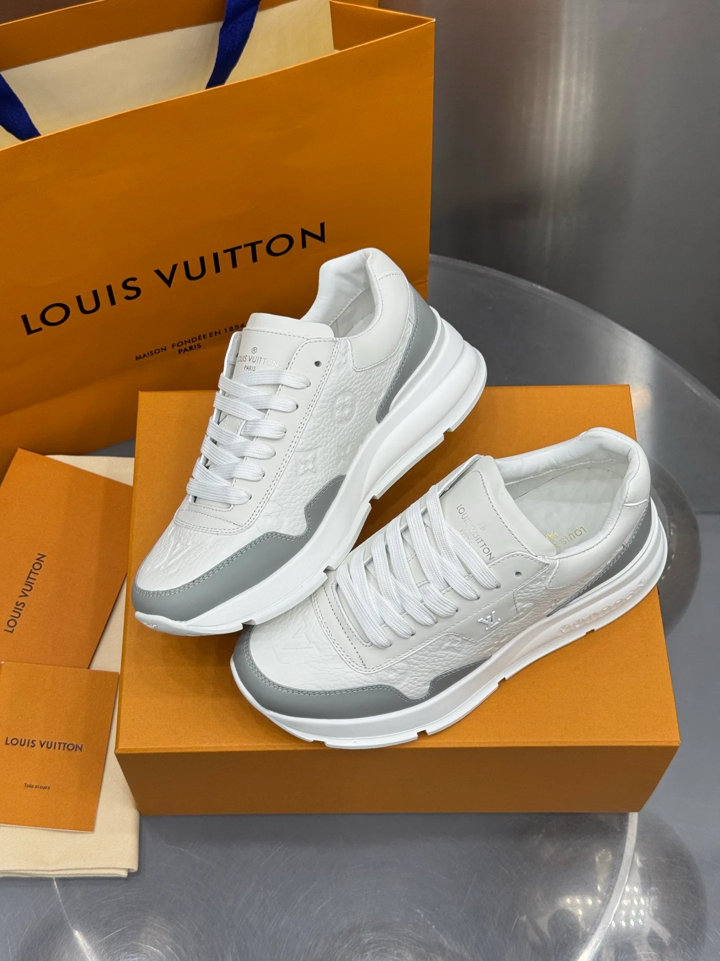 LV Run Away Sneaker (White/Grey) — view 4