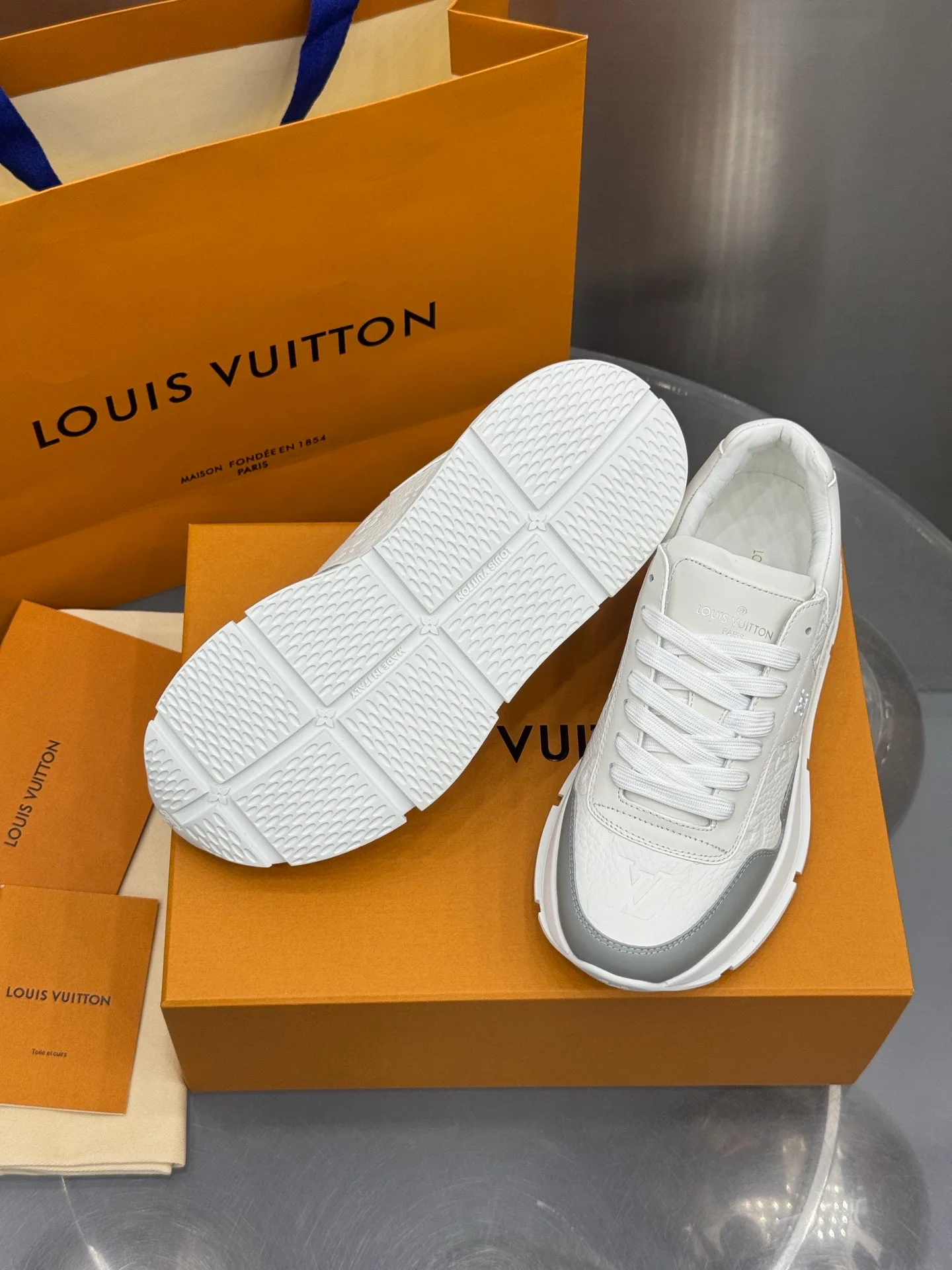 LV Run Away Sneaker (White/Grey) — view 6