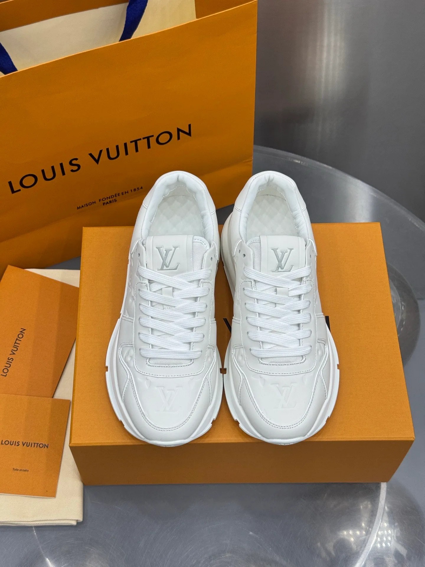 LV Run Away Sneaker (White Monogram)  — view 2