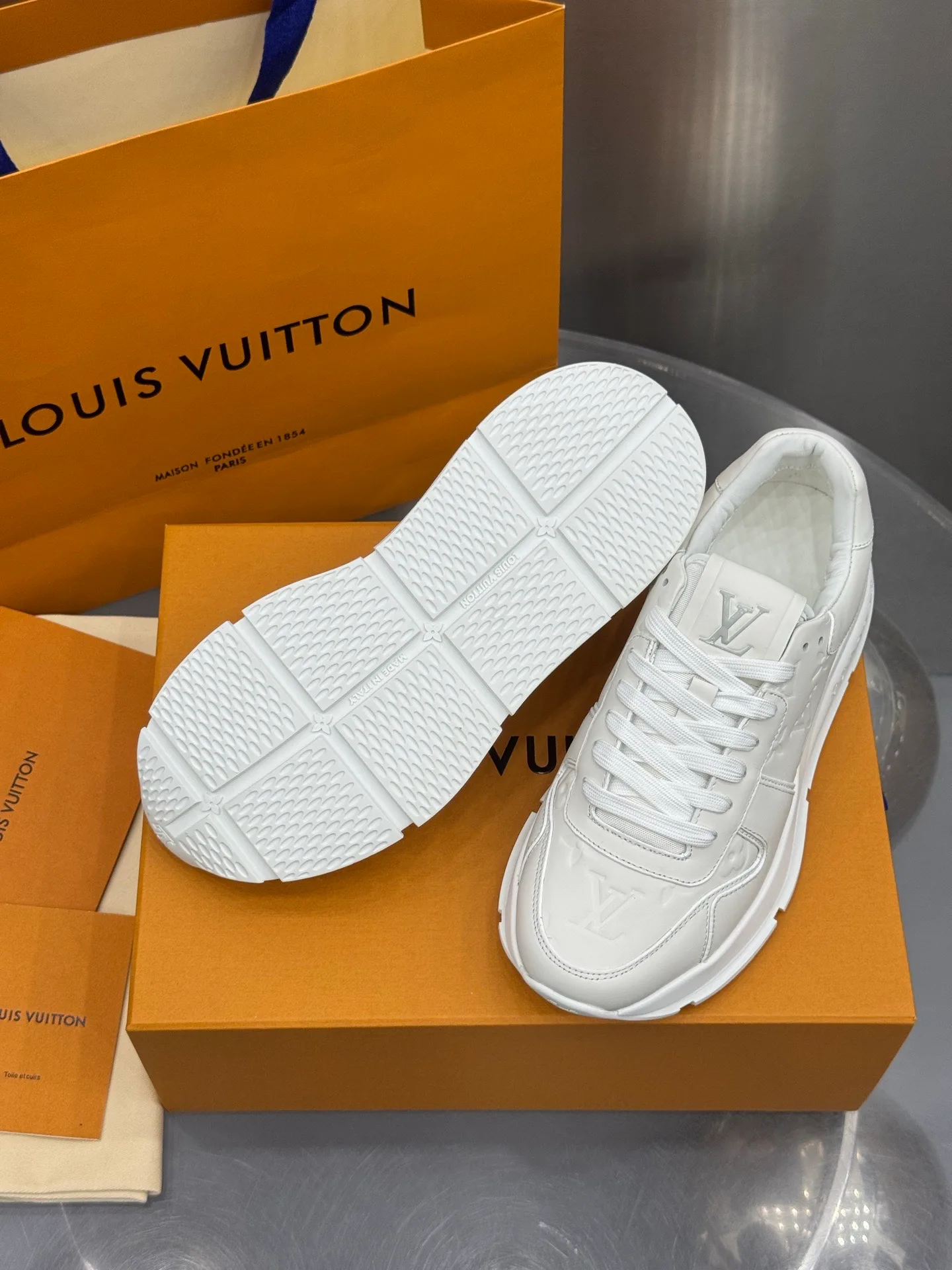 LV Run Away Sneaker (White Monogram)  — view 6