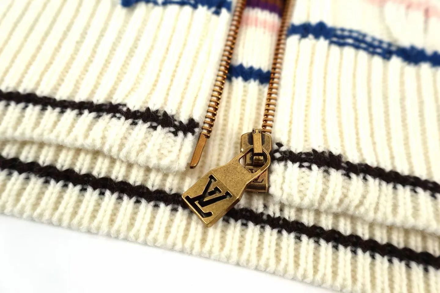 LV Striped Cable-Knit Track Top — ビュー 3