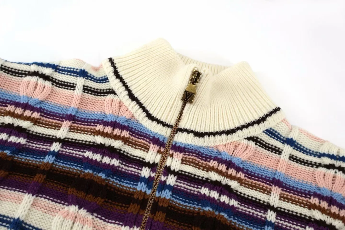 LV Striped Cable-Knit Track Top — ビュー 5
