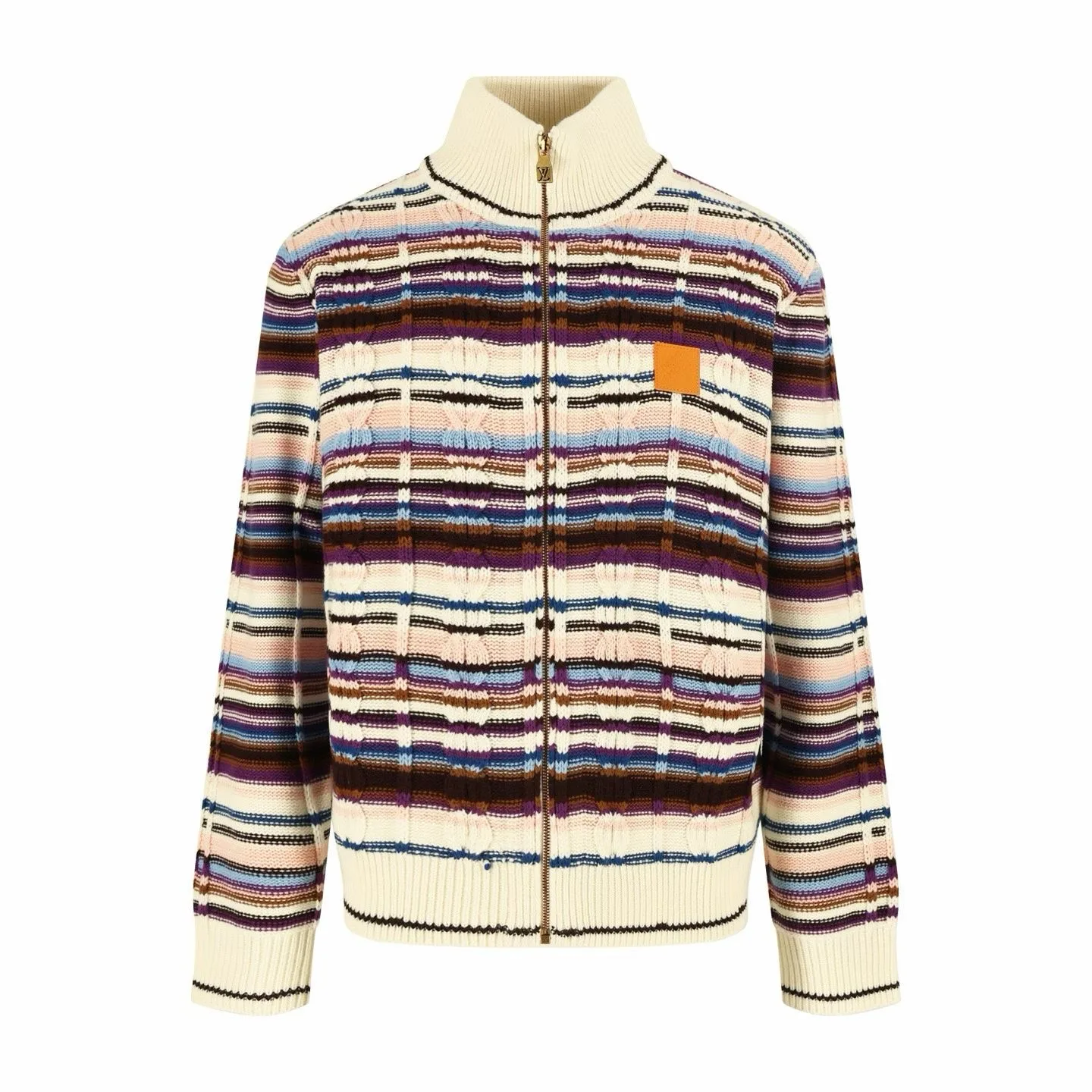LV Striped Cable-Knit Track Top