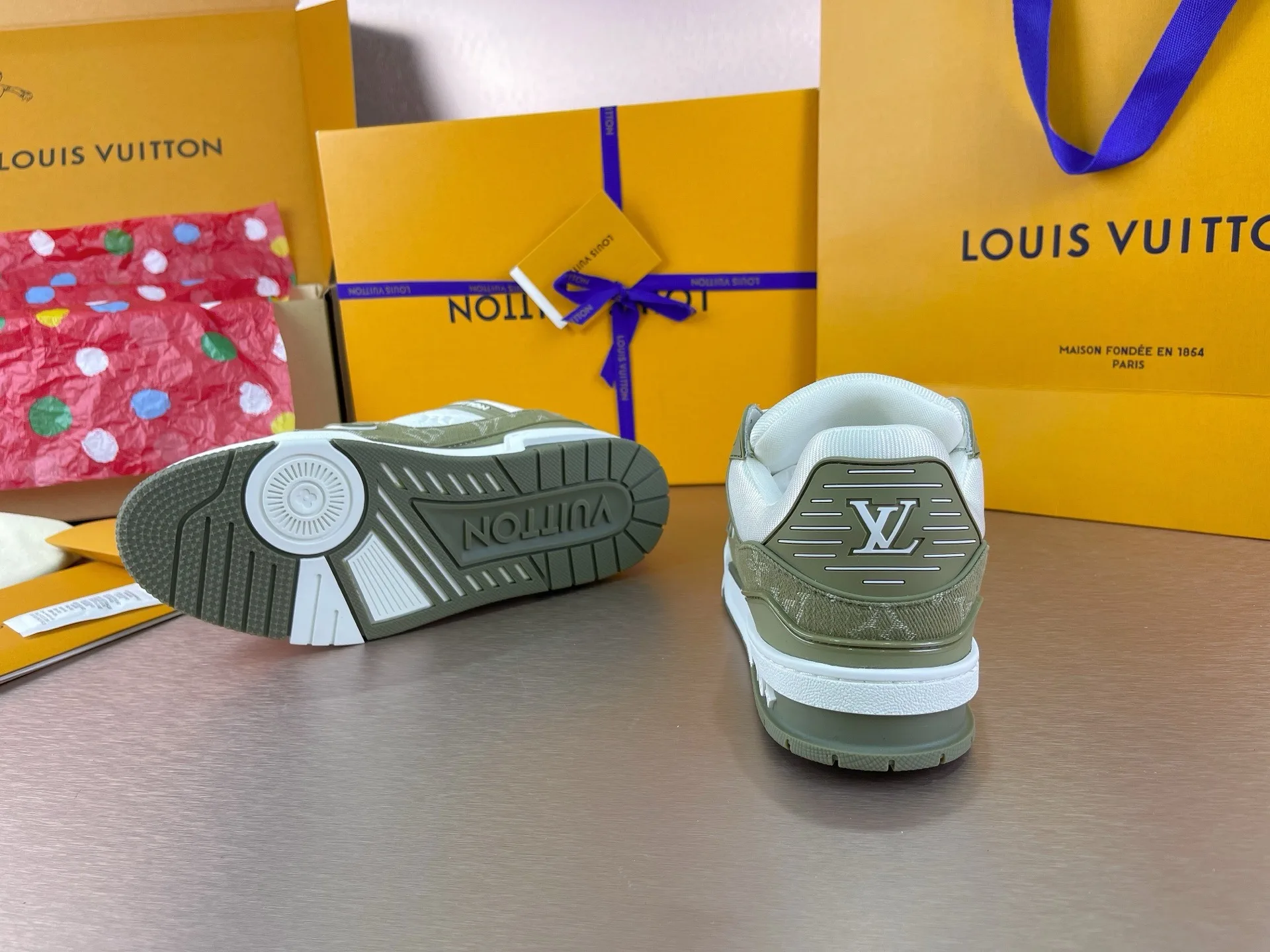 LV Trainer Sneaker (Khaki) — view 3