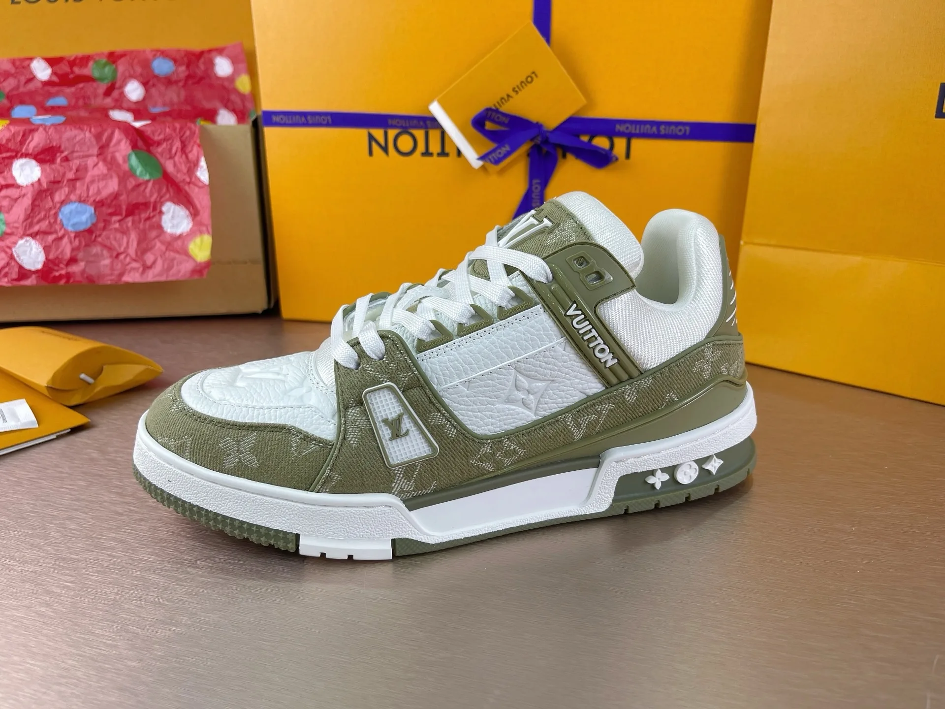 LV Trainer Sneaker (Khaki) — view 4