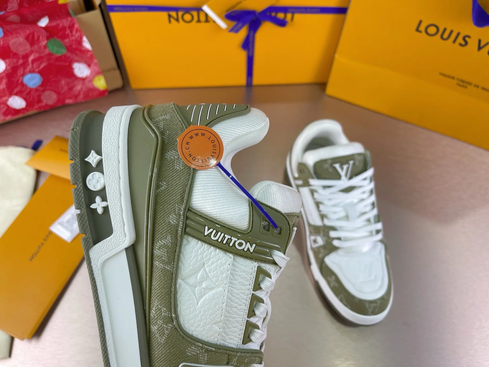 LV Trainer Sneaker (Khaki) — view 5