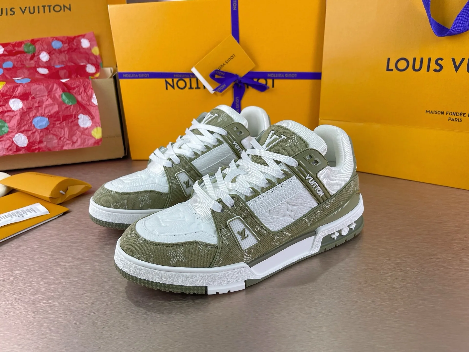LV Trainer Sneaker (Khaki) — view 9