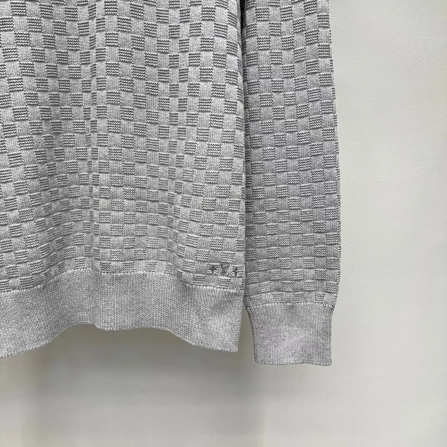 LV Wool-Cashmere Half-Zip Pullover (Grey) — 보기 4