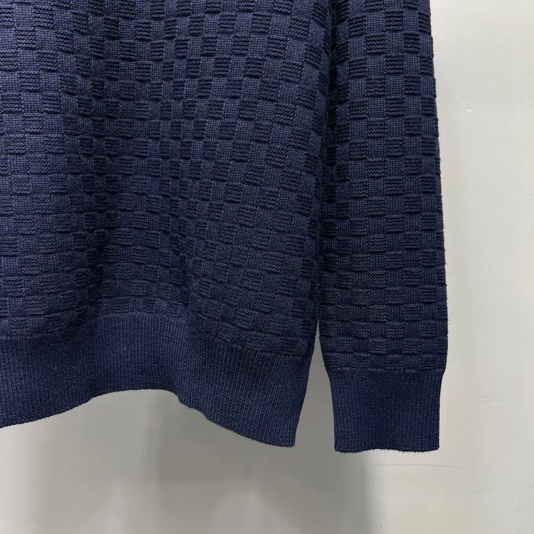 LV Wool-Cashmere Half-Zip Pullover (Navy) — 보기 2