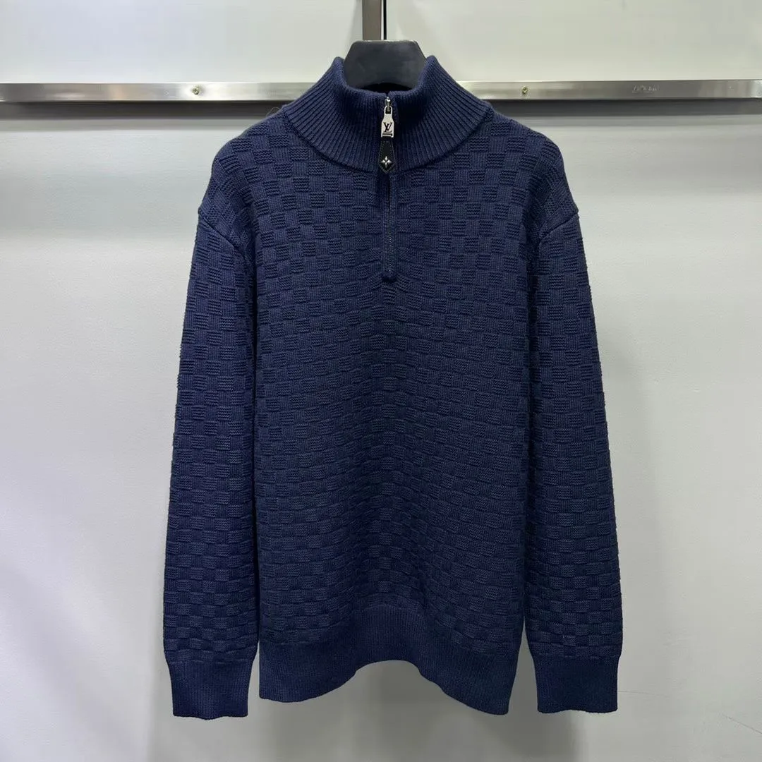 LV Wool-Cashmere Half-Zip Pullover (Navy)