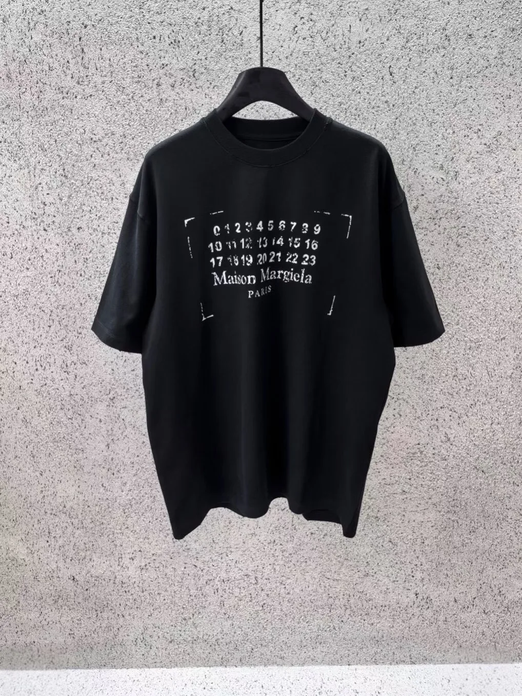 Maison Margiela Stamp Logo Print T-Shirt (Black)