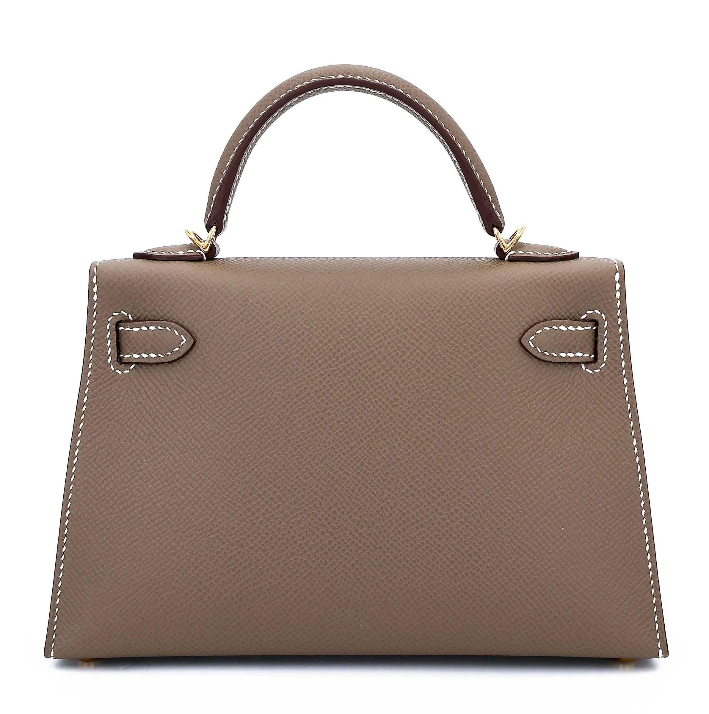 Hermès Mini Kelly II Epsom (France) Étoupe (18) Gold — view 2