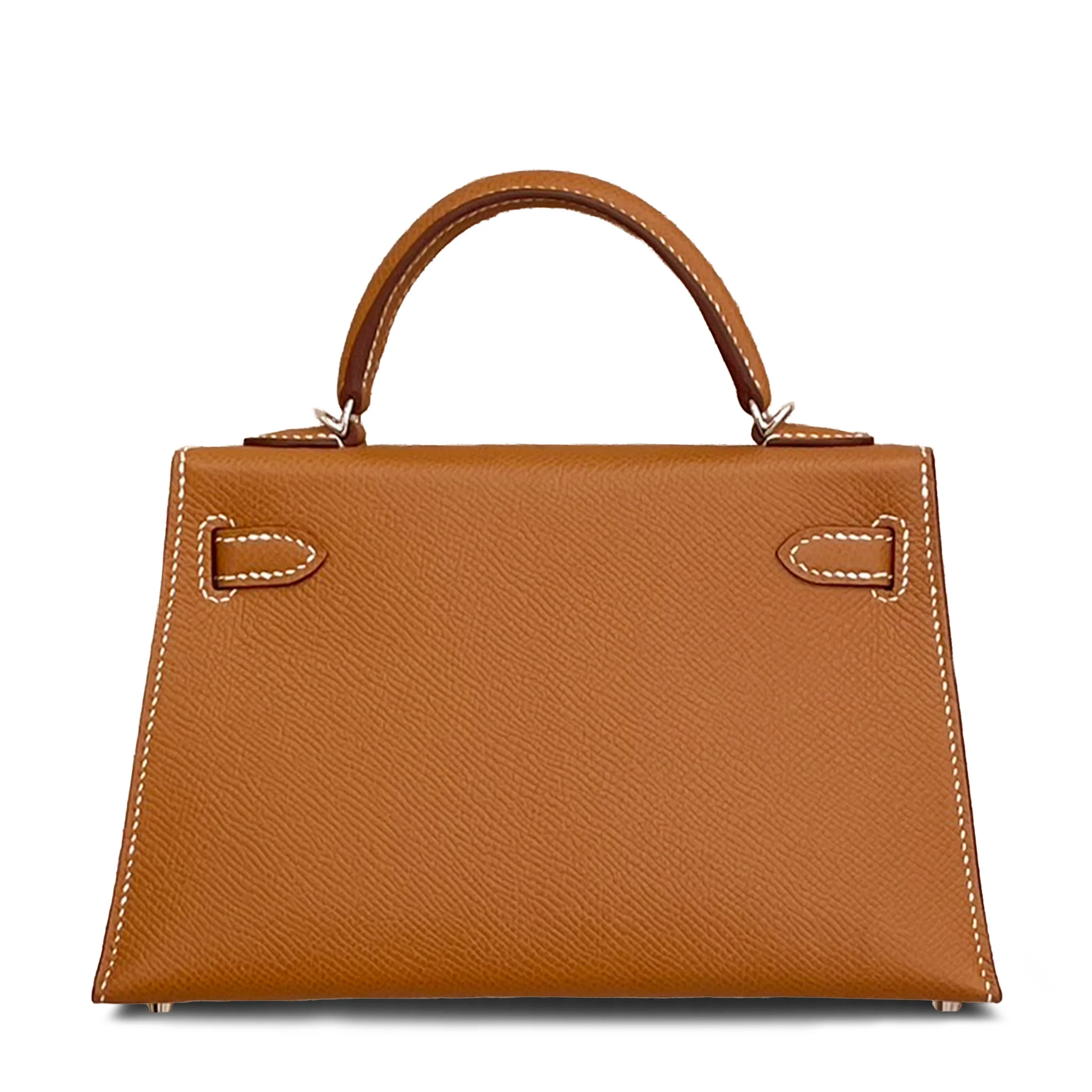 Hermès Mini Kelly II Epsom (France) Etoupe (18) Palladium — view 2