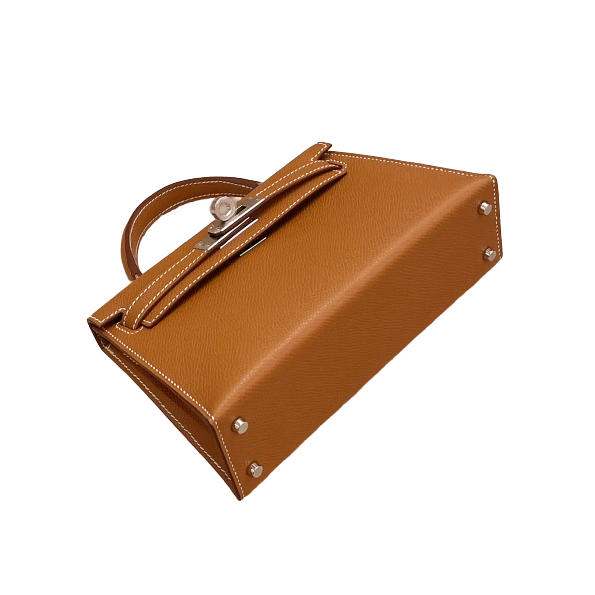 Hermès Mini Kelly II Epsom (France) Etoupe (18) Palladium — view 4