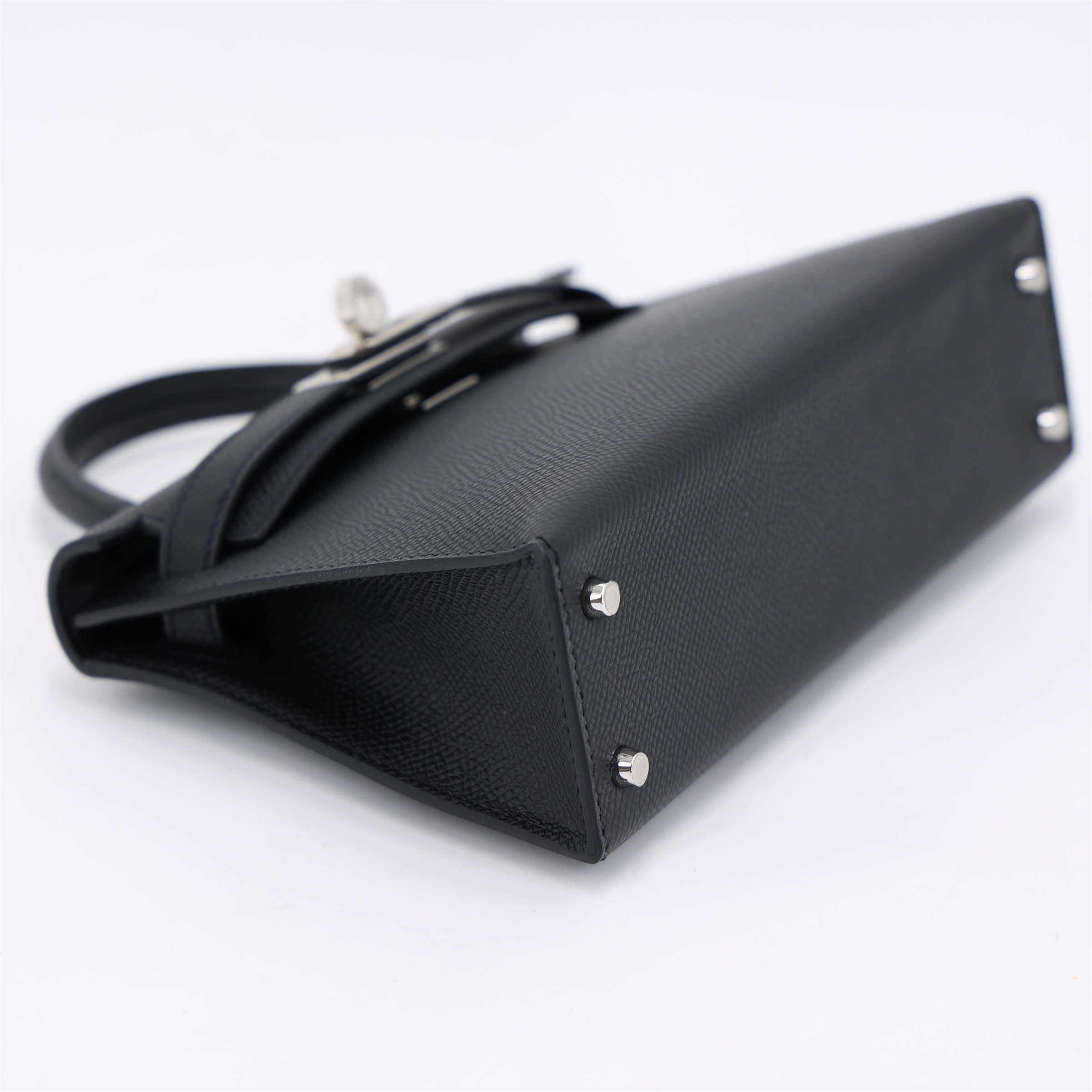 Hermès Mini Kelly II Epsom (France) Noir (89) Palladium — view 4