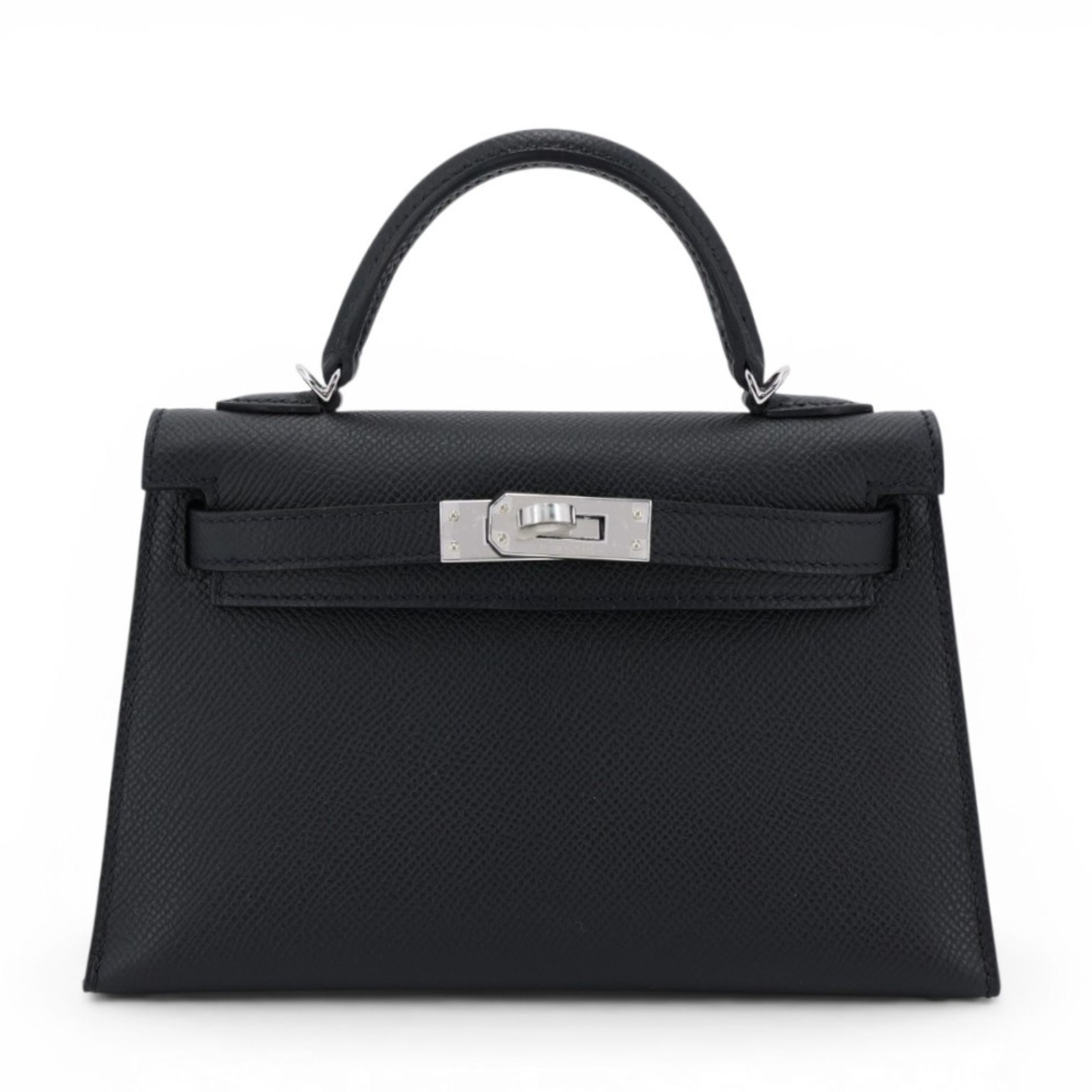 Hermès Mini Kelly II Epsom (France) Noir (89) Palladium
