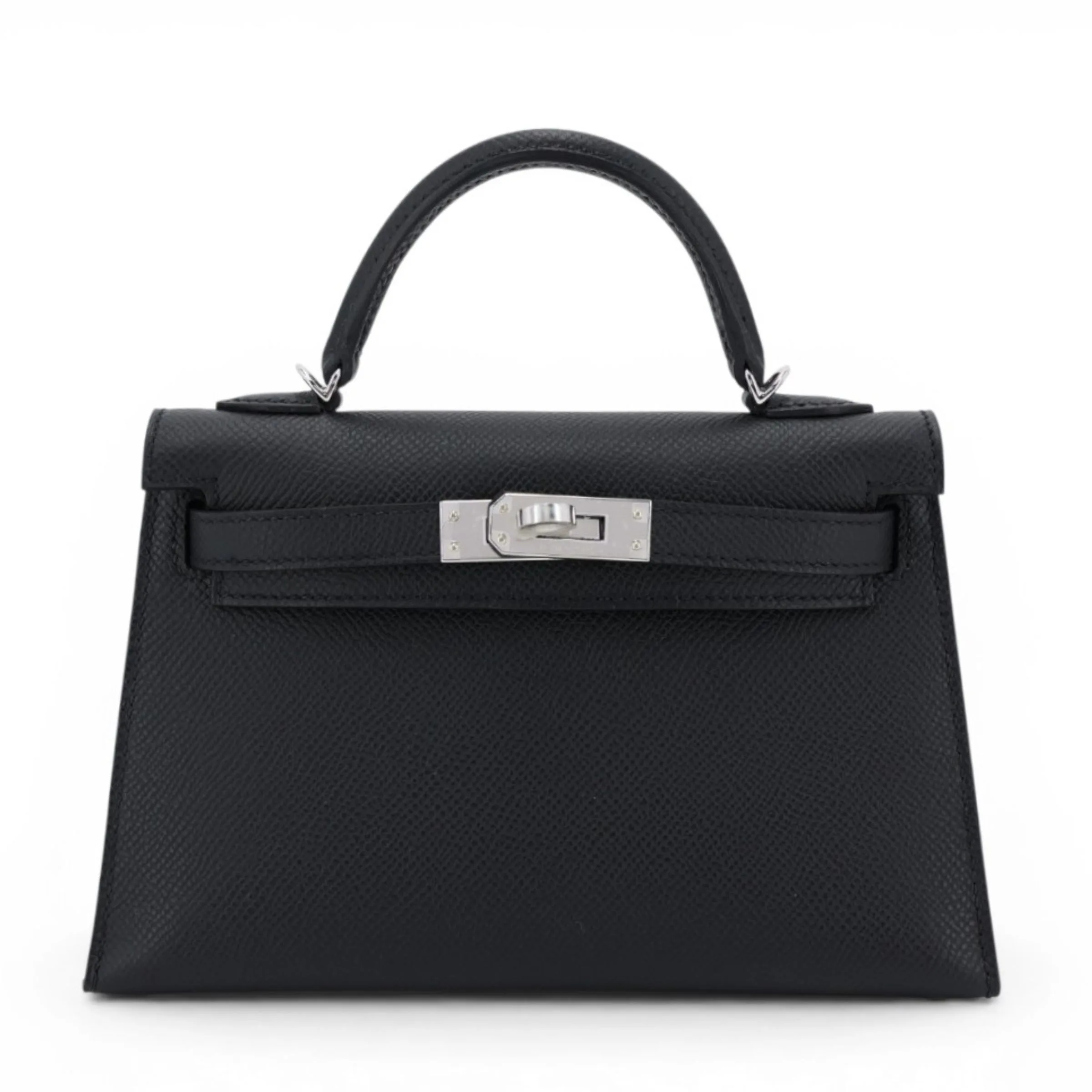 Hermès Mini Kelly II Epsom (France) Noir (89) Palladium