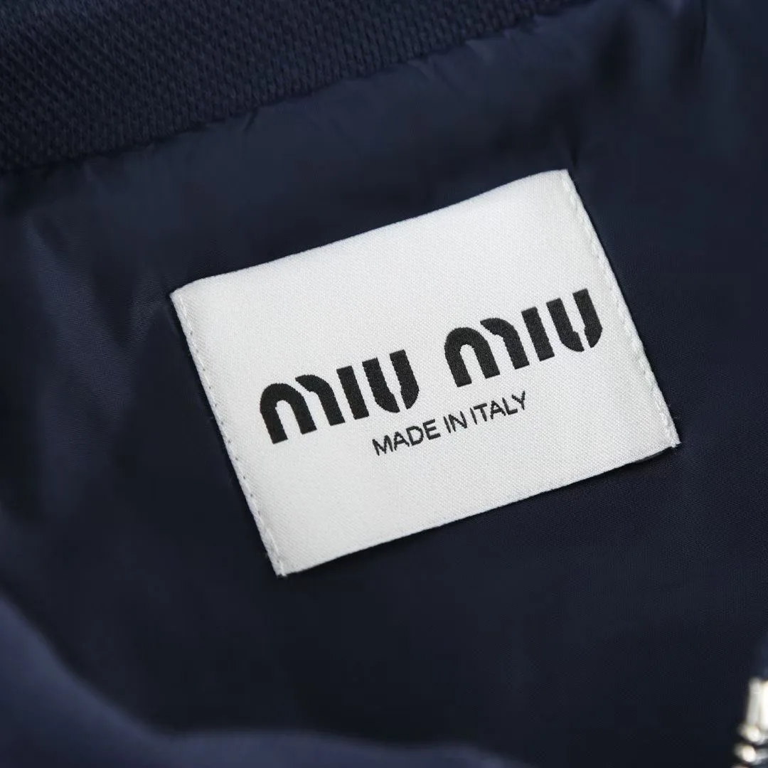 Miu Miu Bonded Piqué and Technical Jersey Blouson Jacket — ビュー 5