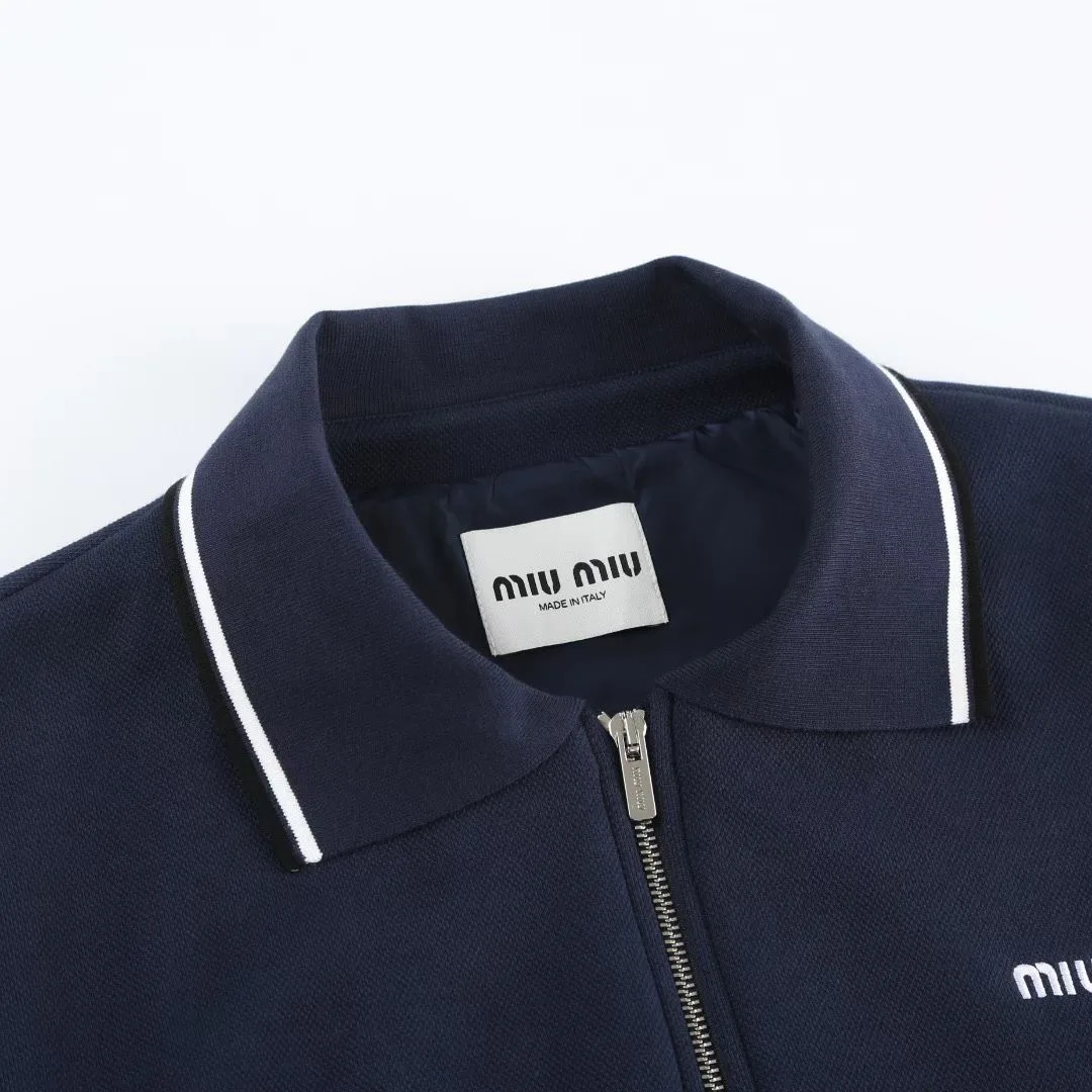 Miu Miu Bonded Piqué and Technical Jersey Blouson Jacket — ビュー 6