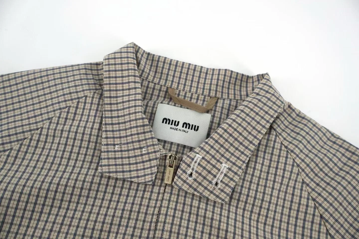Miu Miu Check-Pattern Oversized Jacket — view 2