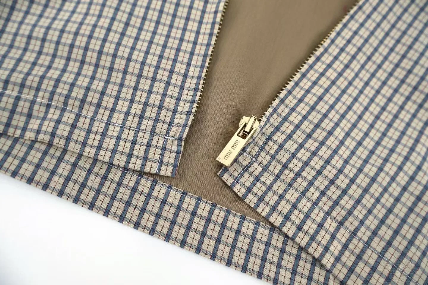 Miu Miu Check-Pattern Oversized Jacket — view 4