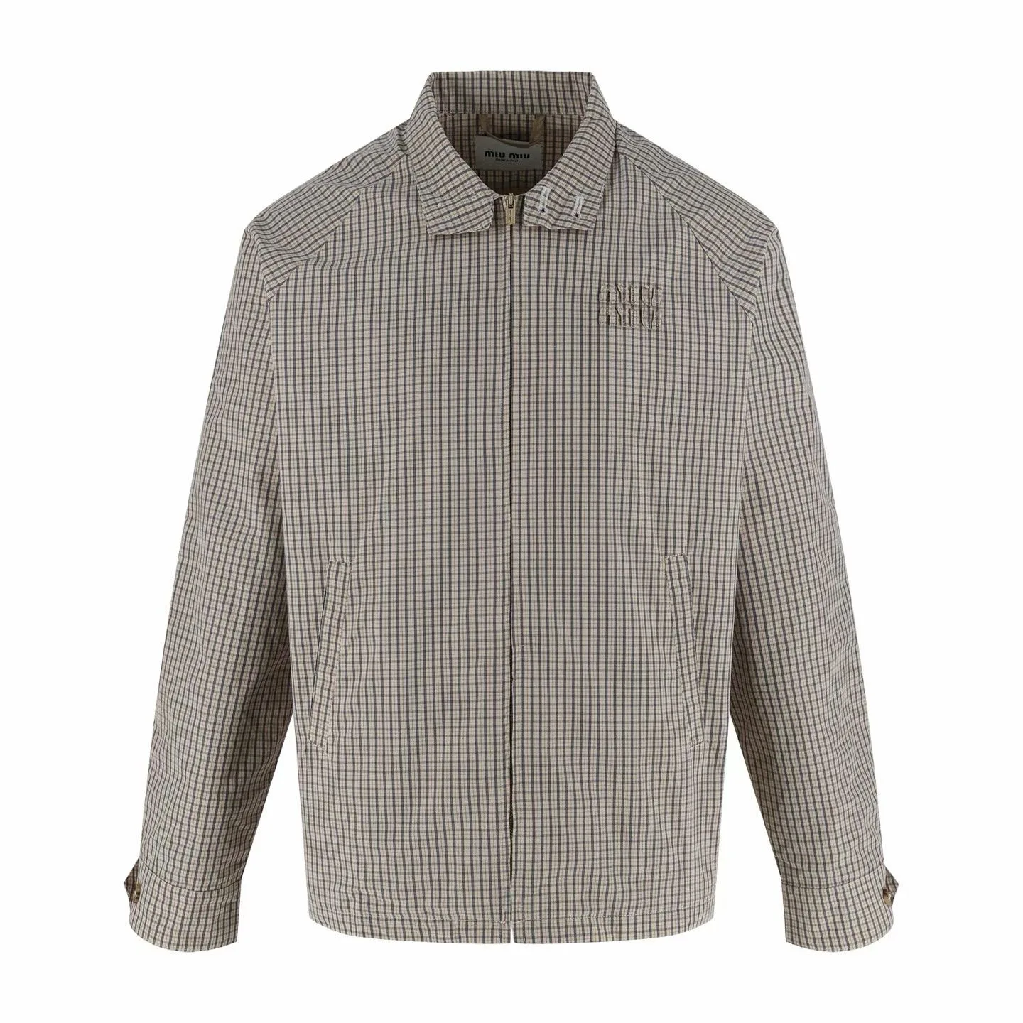 Miu Miu Check-Pattern Oversized Jacket