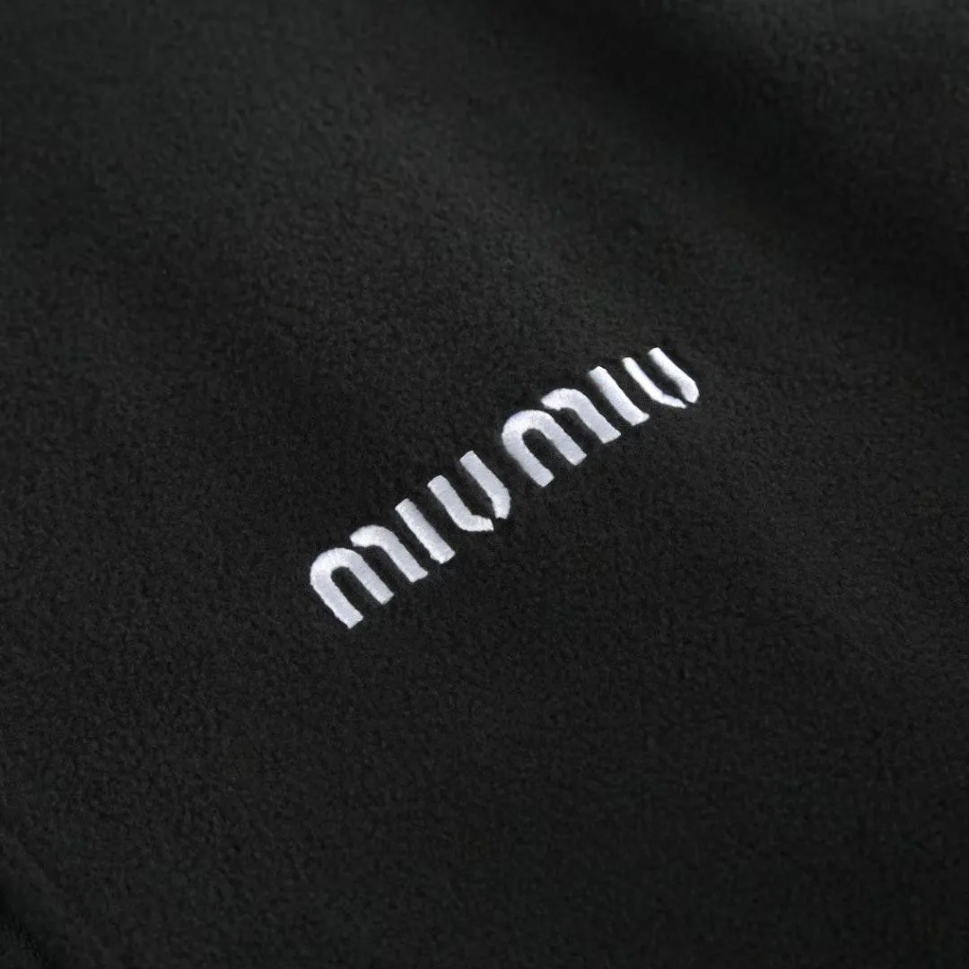 Miu Miu Cotton Fleece Zip-Front Hoodie — 보기 6