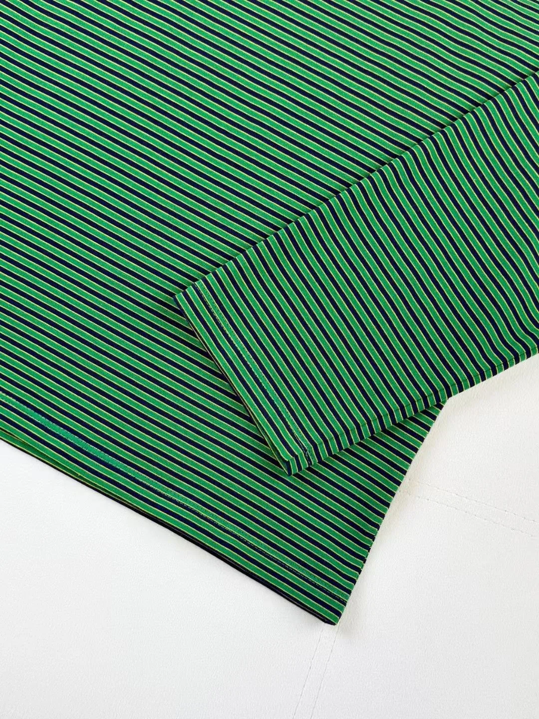 Green striped embroidered T-shirt — 圖 2