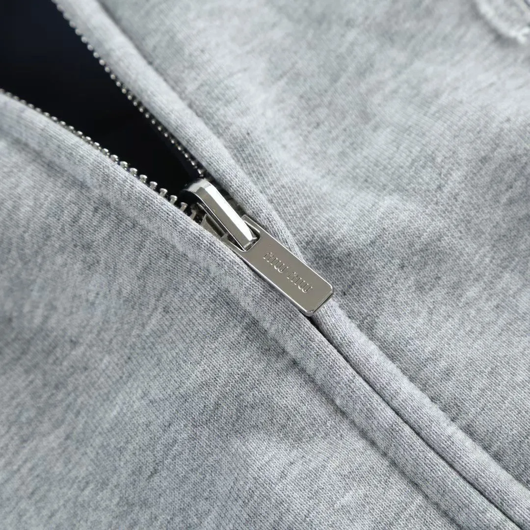 Miu Miu Reversible Logo-Appliqué Zip-Up Hoodie — view 8