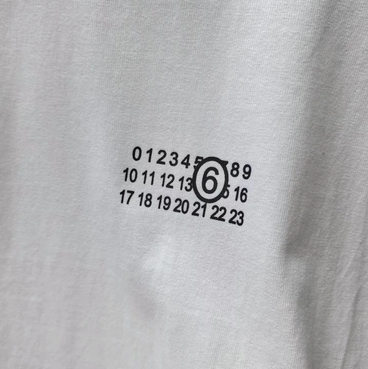 MM6 Maison Margiela Numeric Printed Crewneck T-Shirt (White) — ビュー 2