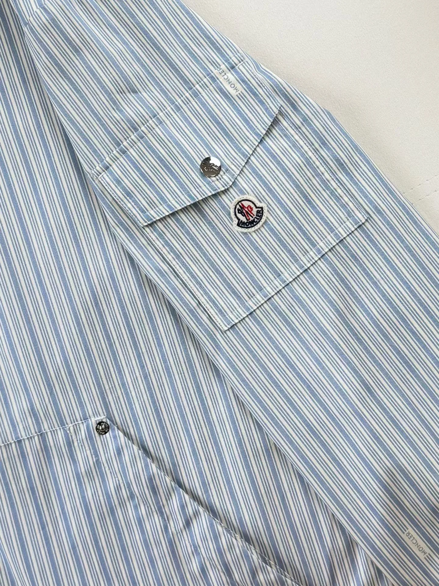 Moncler Havas Striped Poplin Shirt Jacket — 보기 2