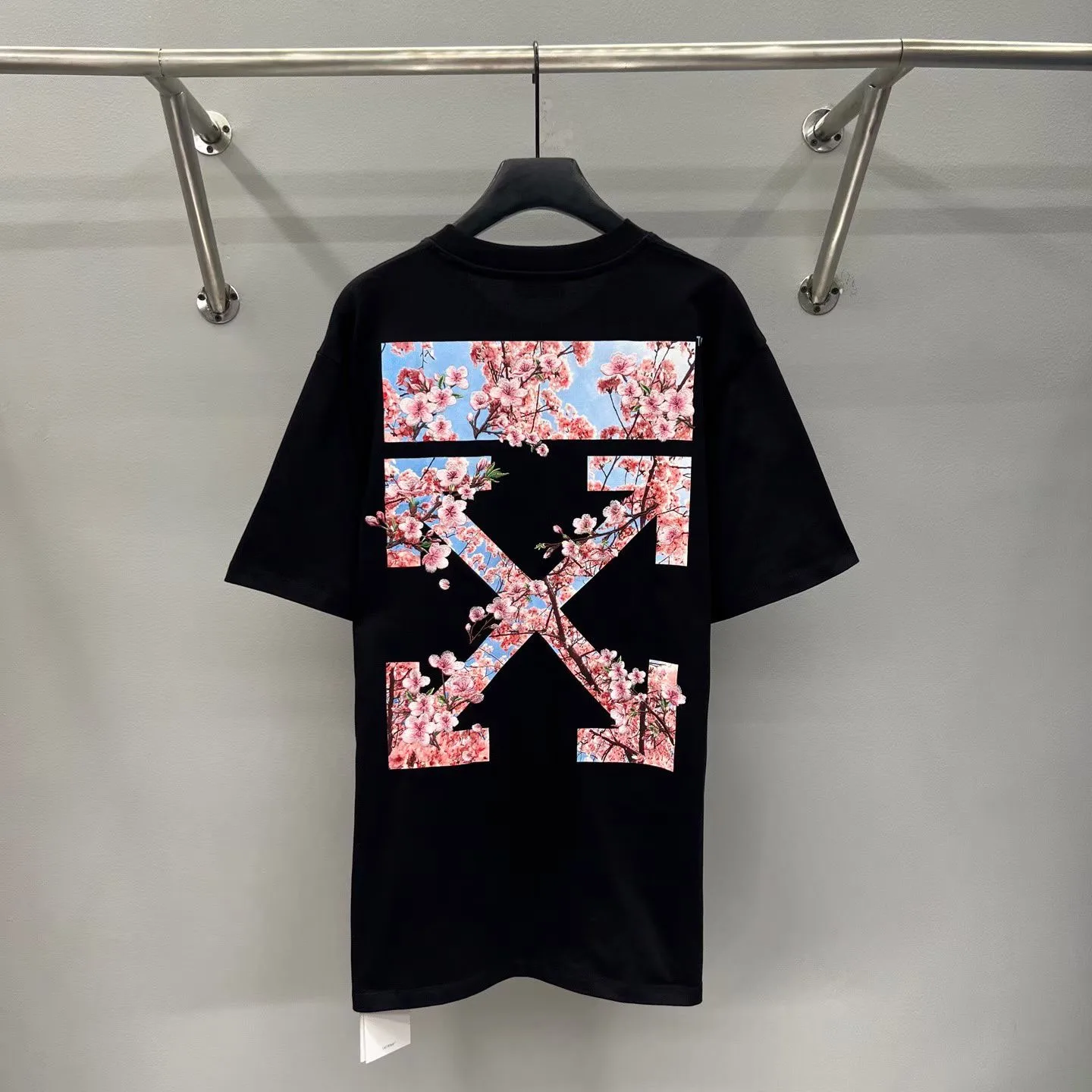 Off-White Embroidered Sakura Tee (Black)