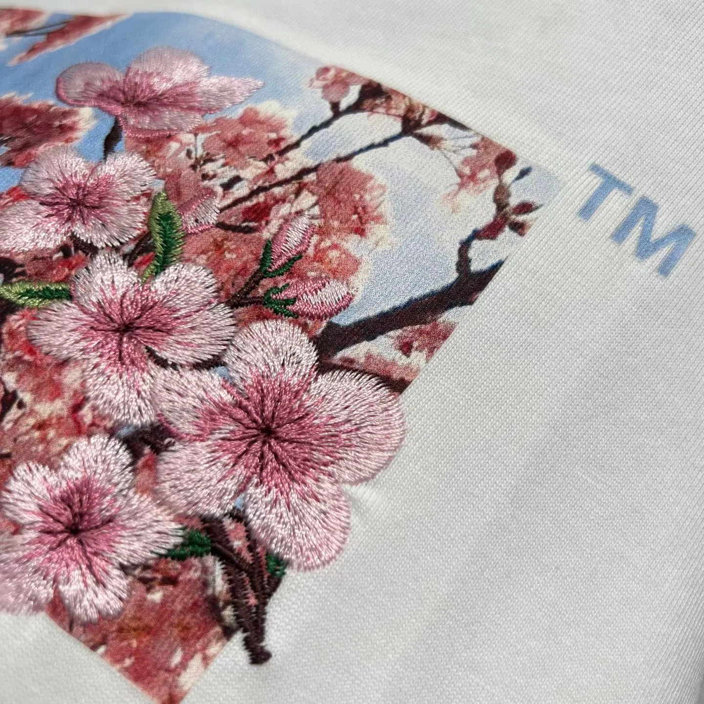 Off-White Embroidered Sakura Tee (White) — view 3