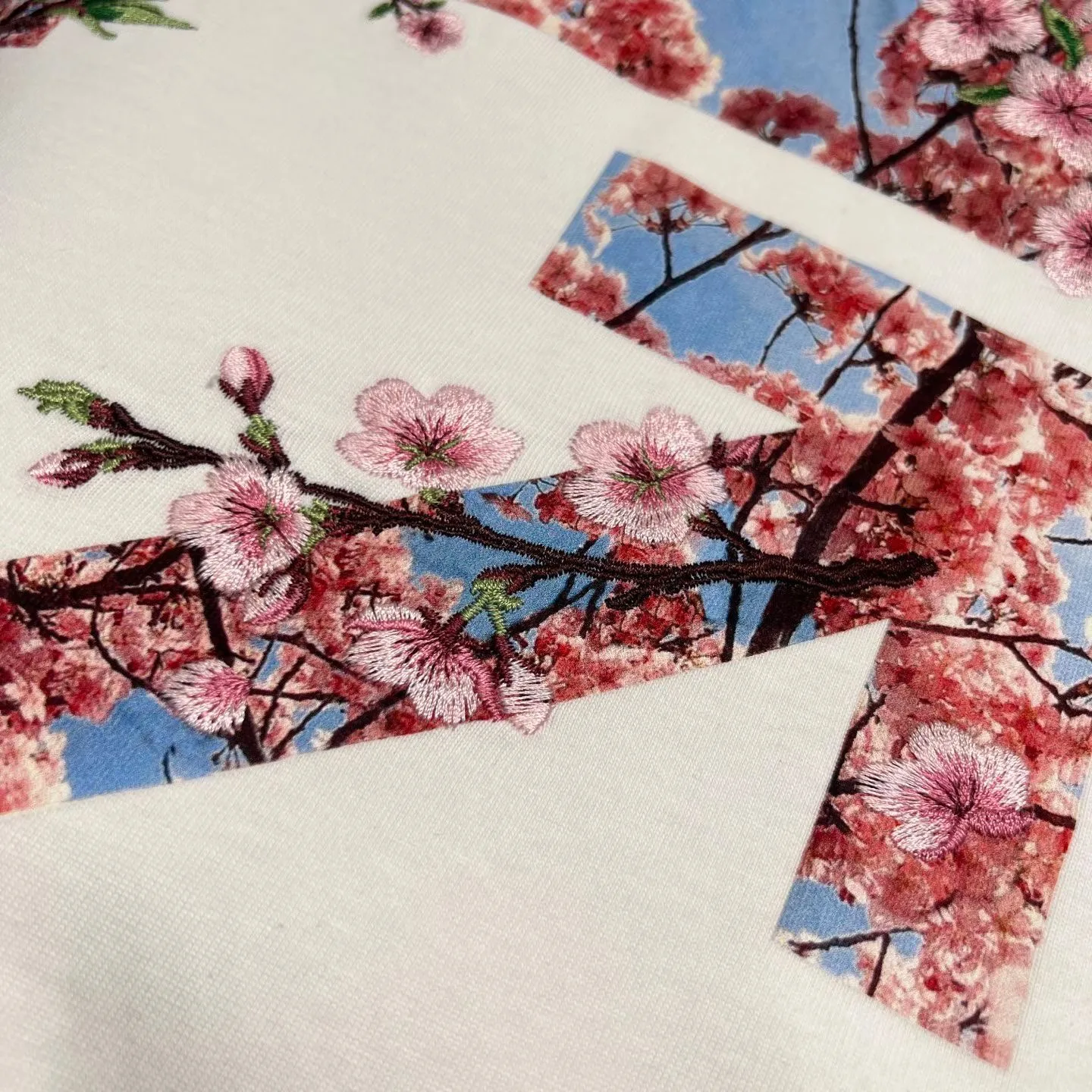 Off-White Embroidered Sakura Tee (White) — view 4