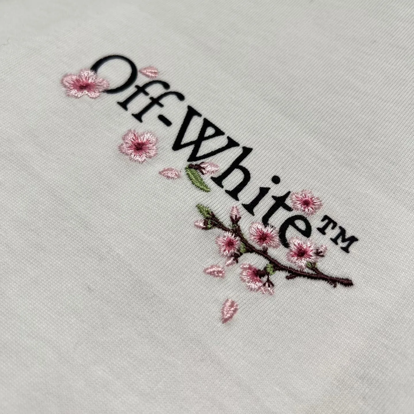 Off-White Embroidered Sakura Tee (White) — view 6